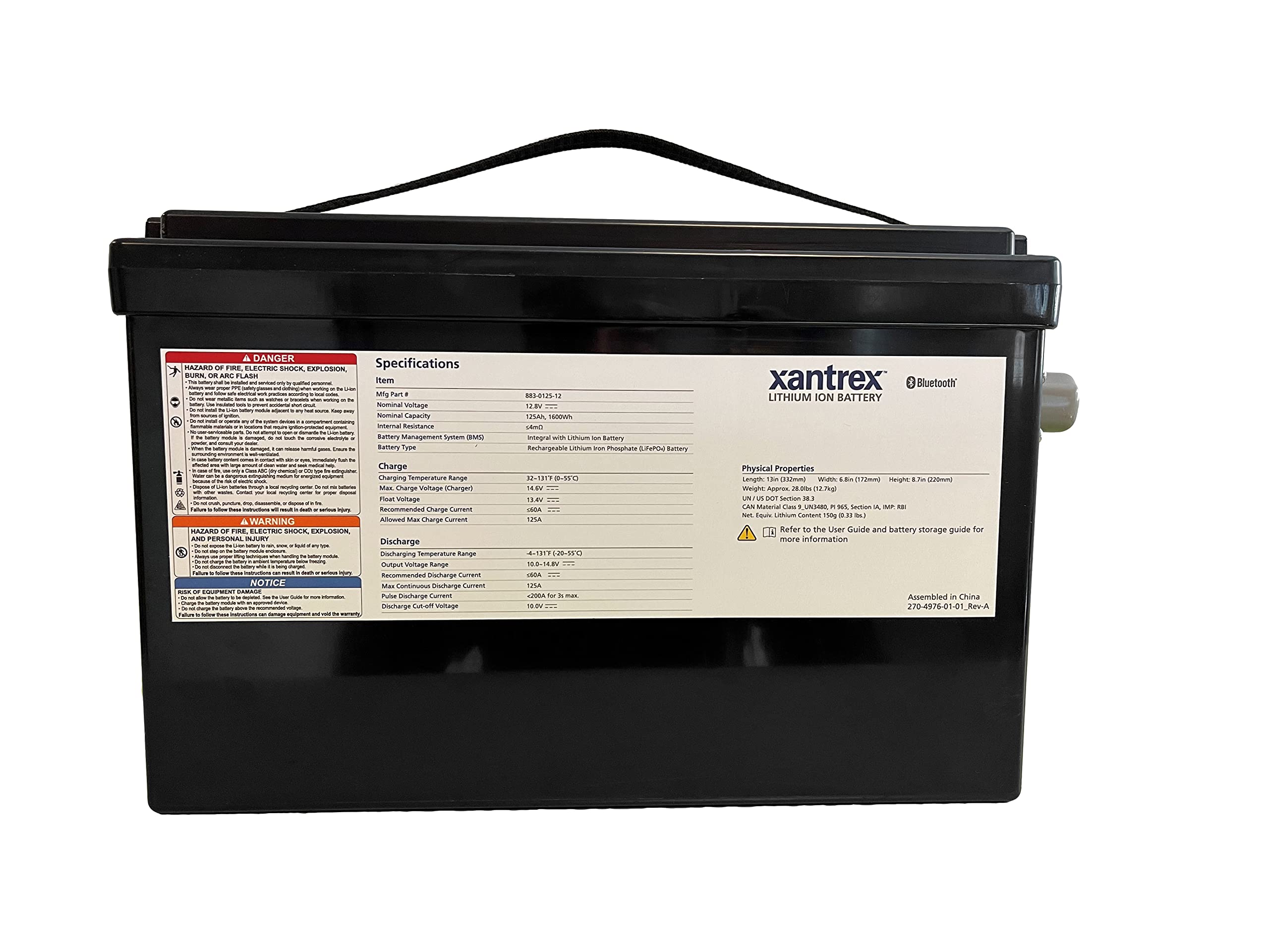 Lithium Ion Battery Xantrex 883-0125-12 - 12V, 125 Ah