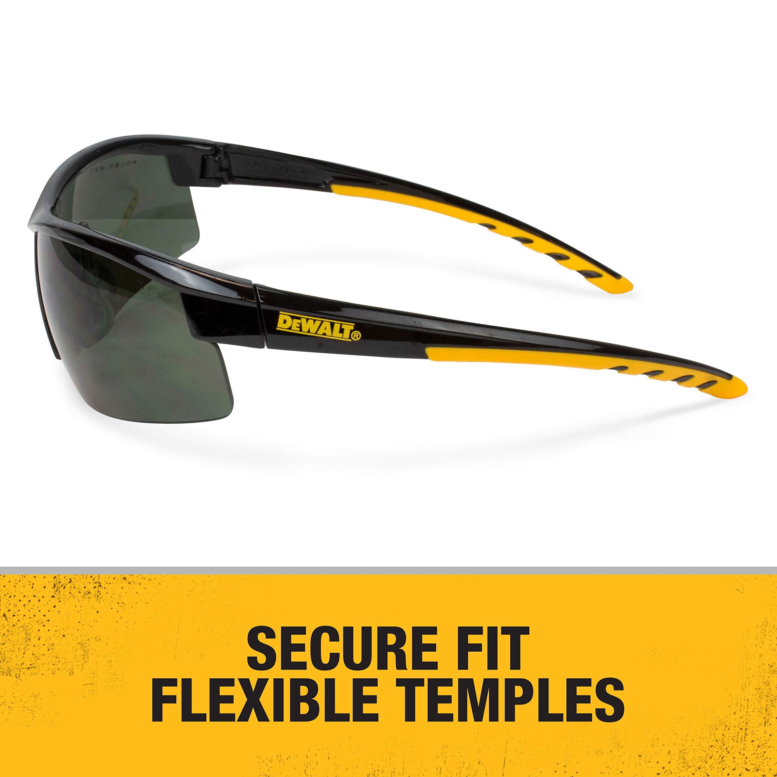 DEWALT Polarized DPG99 HDP™ Safety Glasses – ANSI Z87.1+ Rated Protective Eyewear with Rubber Temples, Adjustable Nosepiece, Neck Cord & Carry Bag
