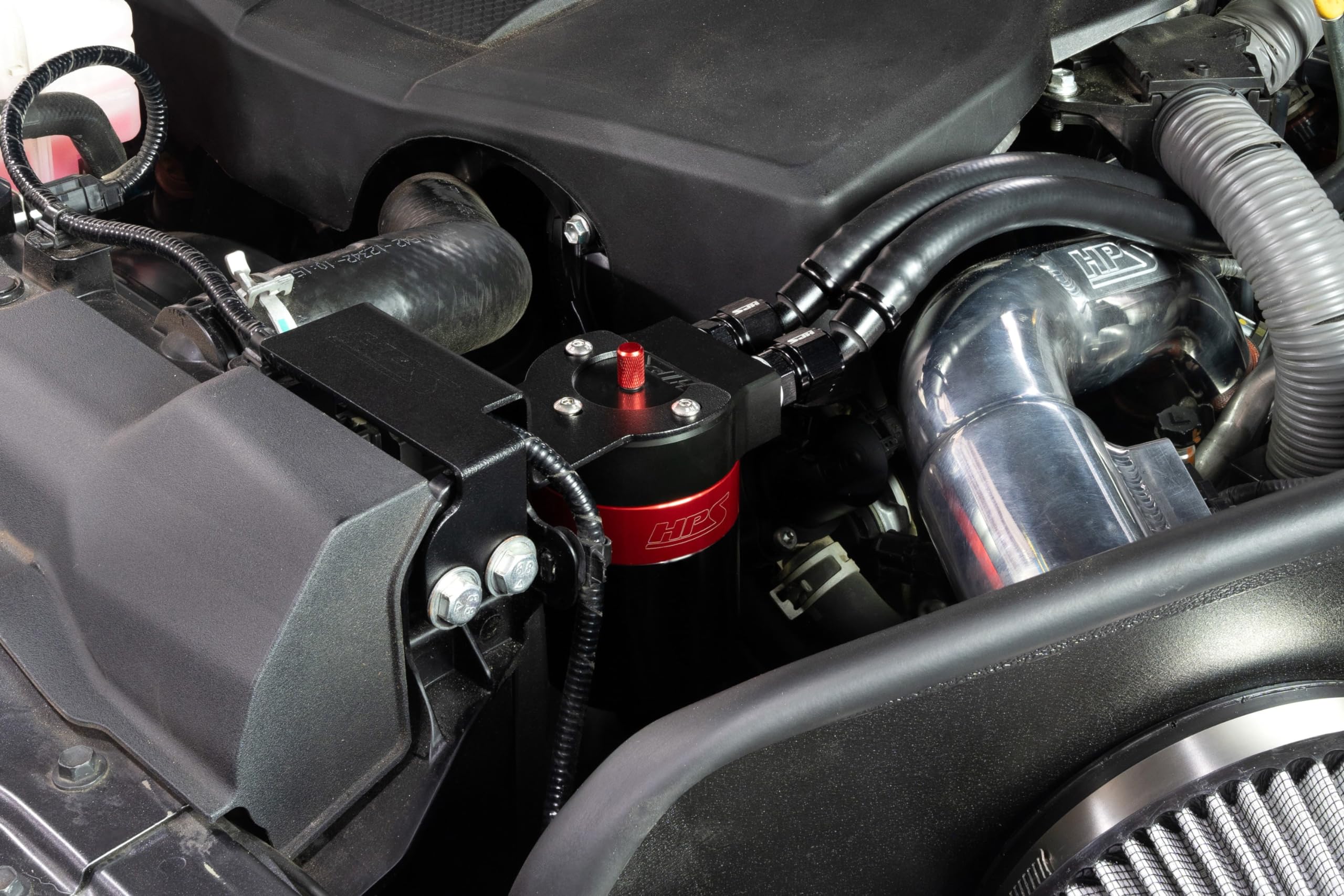 HPS Oil Catch Can Kit Aluminum Compatible for Toyota 2023-2024 Sequoia 2022-2024 Tundra 3.4L, 860-003