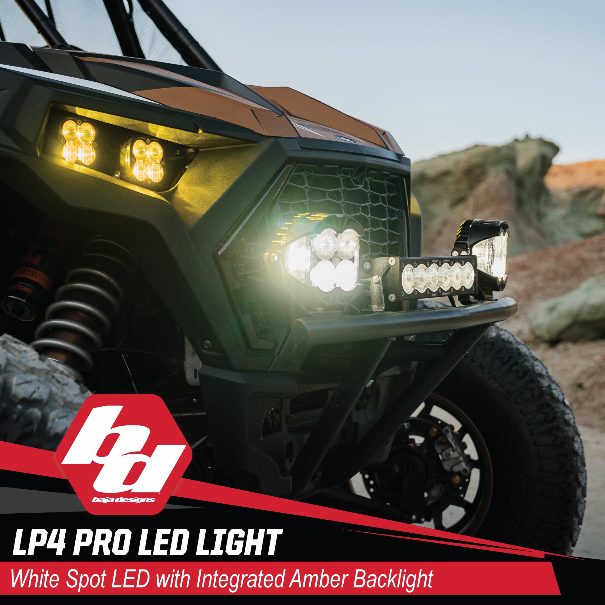 Baja Designs LP4 Pro LED Light Pod - Light Pod Auxiliary for Jeeps, Off Road 4x4, Truck, UTV, ATV (Spot Lens; Clear)