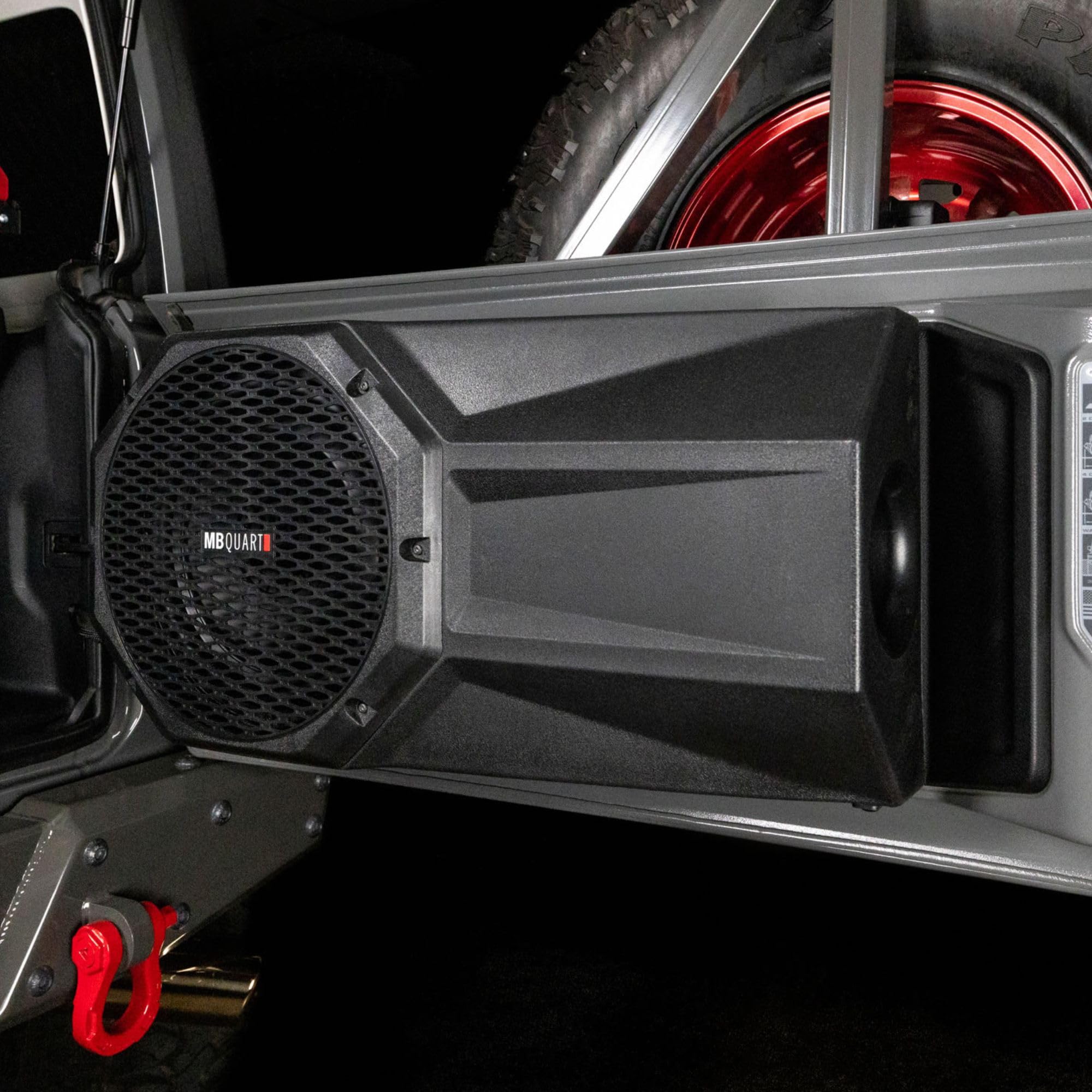 MB Quart 400W MBQJL-302 Jeep Wrangler JL Tailgate Mounted Powered Subwoofer System with Amplifier, Car Audio Bass Kit for Deep Low-End Sound Upgrade