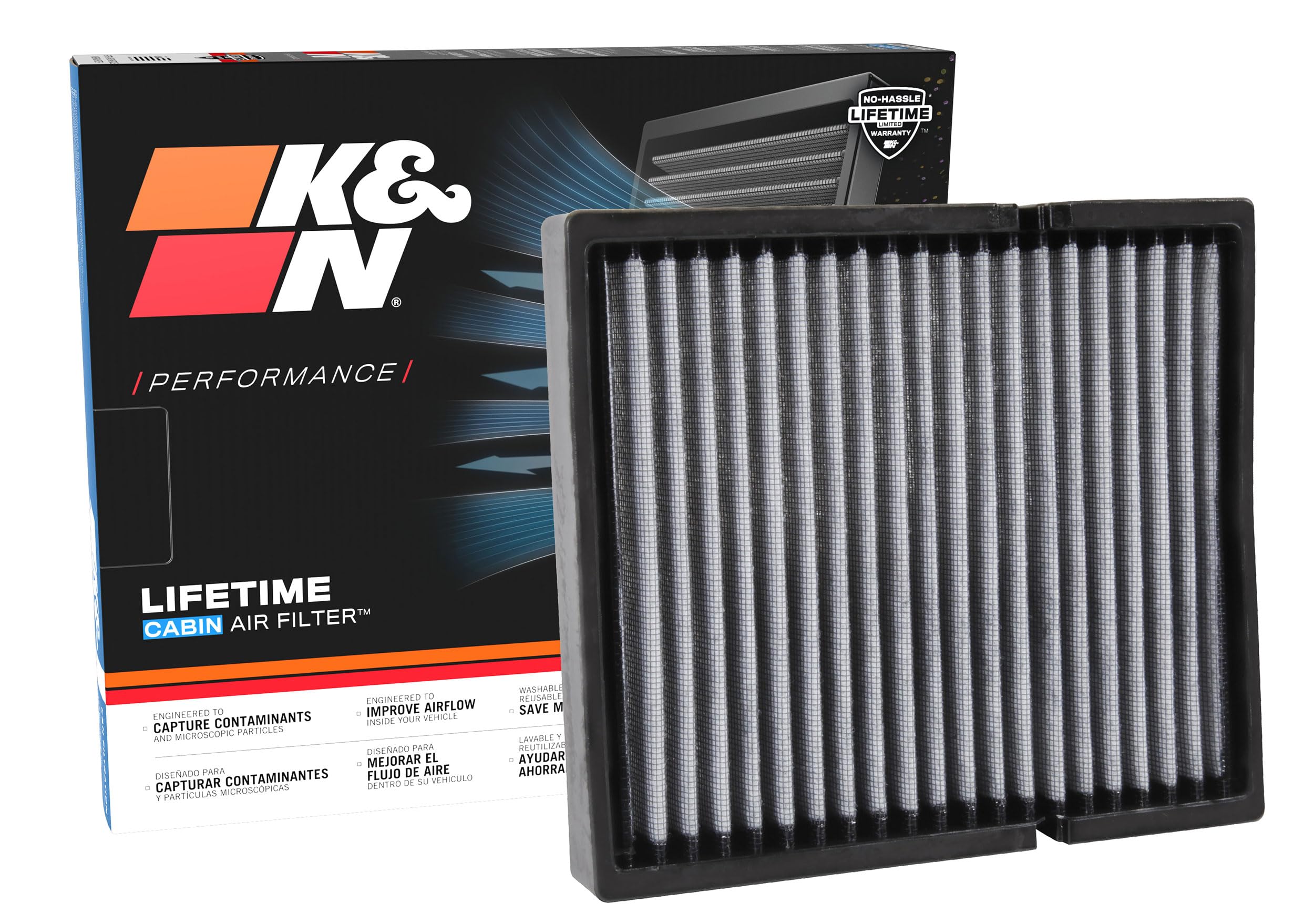 Cabin Air Filter K&N LIFETIME: Premium, Washable, Clean Air for your Cabin: Compatible with 2016-2025 Isuzu/Mazda/Lexus/Subaru: (See Product Description for Select Models), VF2054