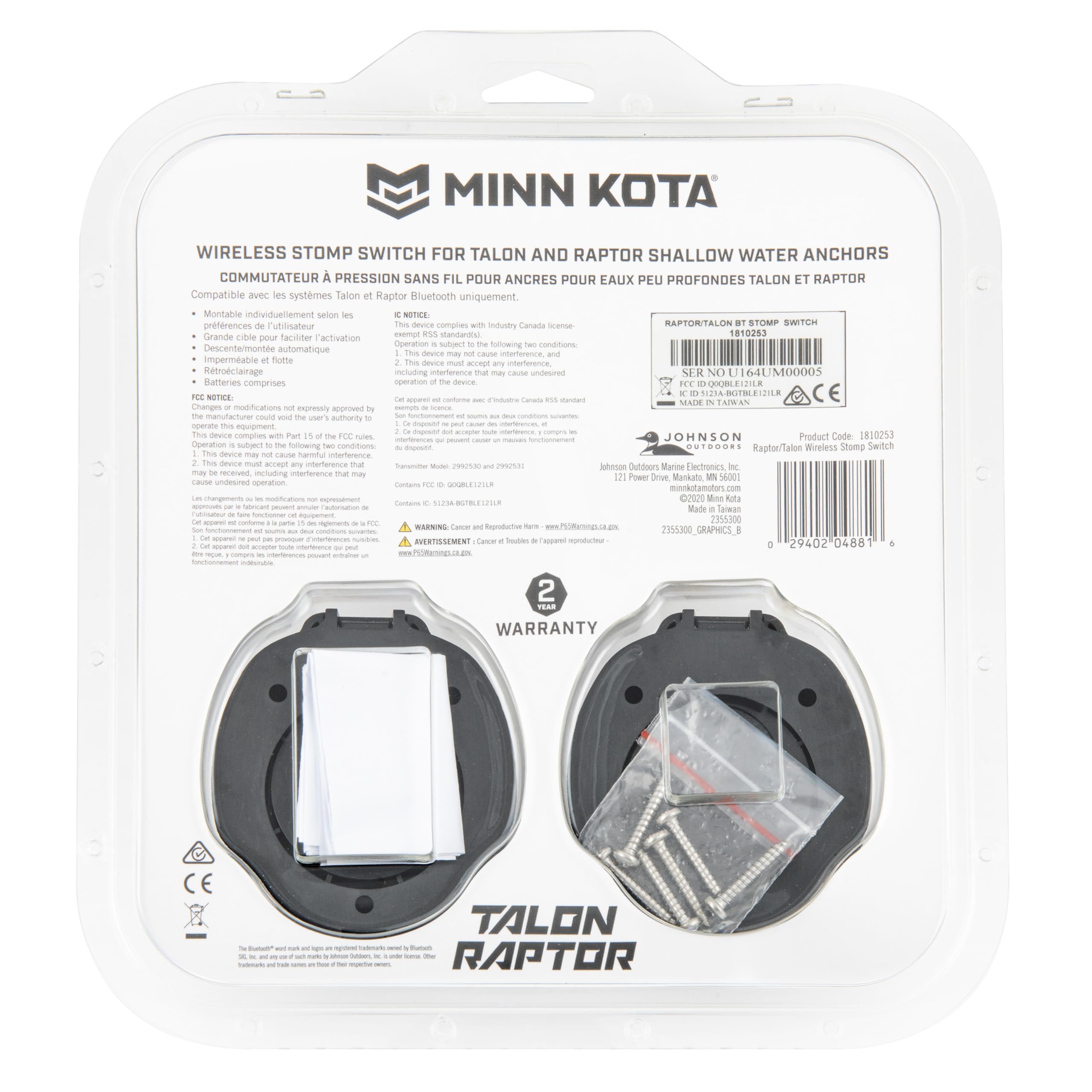 Minn Kota Bluetooth Wireless Stomp Switch for Raptor and Talon