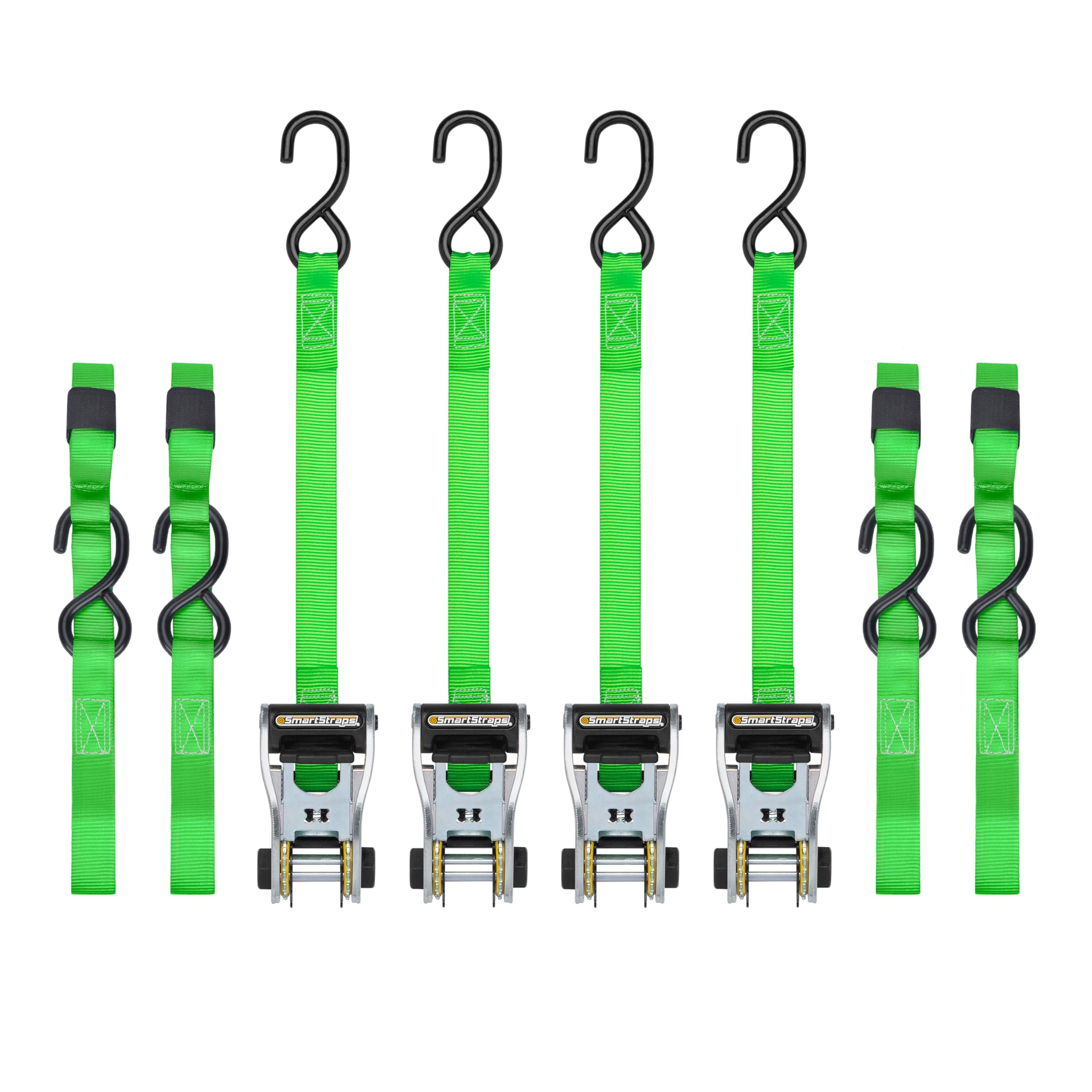 Ratchet Straps SmartStraps - 14ft GRN Premium RatchetX 4pk 1,500lb