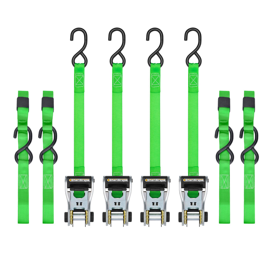 Ratchet Straps SmartStraps - 14ft GRN Premium RatchetX 4pk 1,500lb