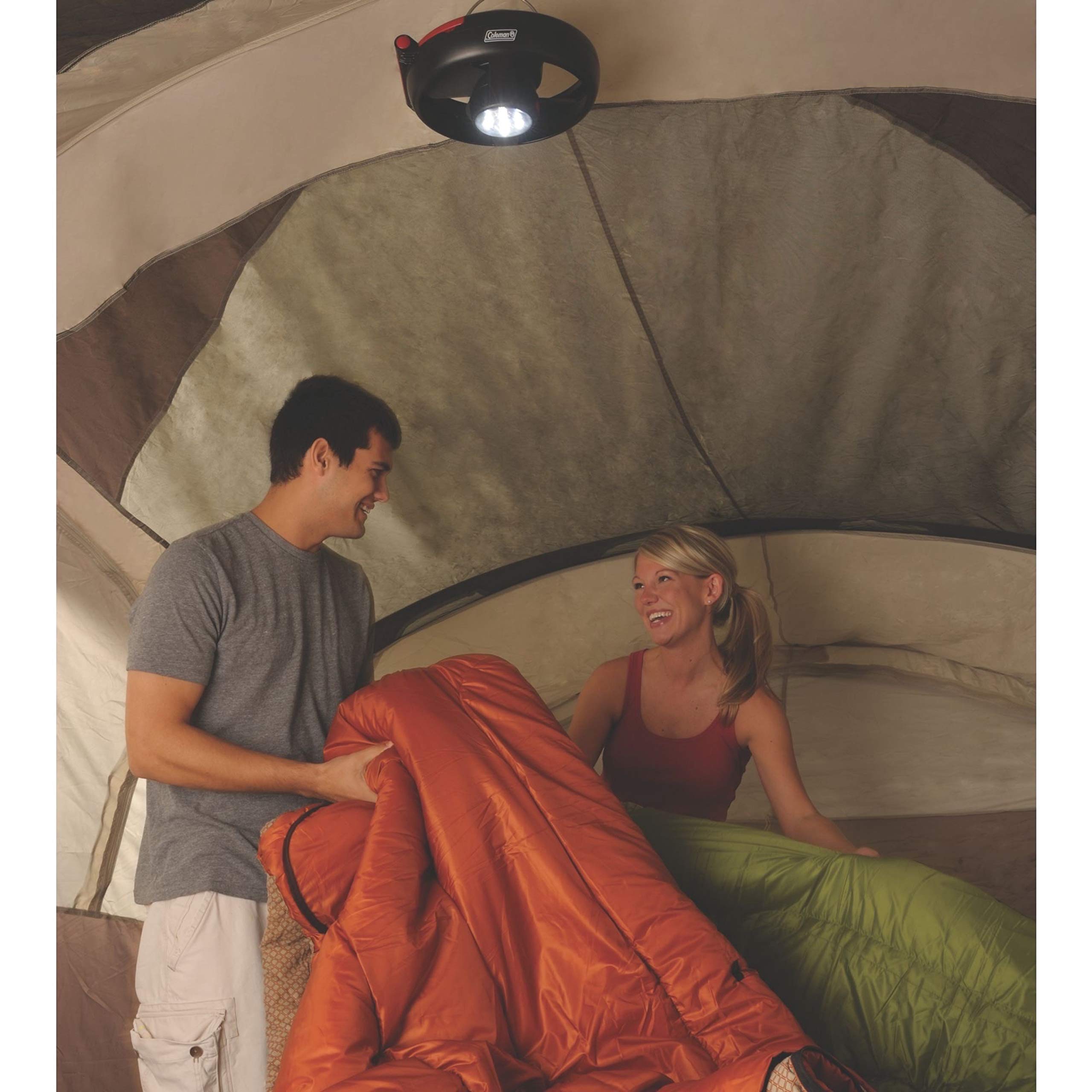 Coleman Tent Fan & Light Combo Lighted for Tents/Cars/RVs Keeps You Cool and Illuminates CPX 6 Compatible 2 Light Modes & 2 Fan Speeds