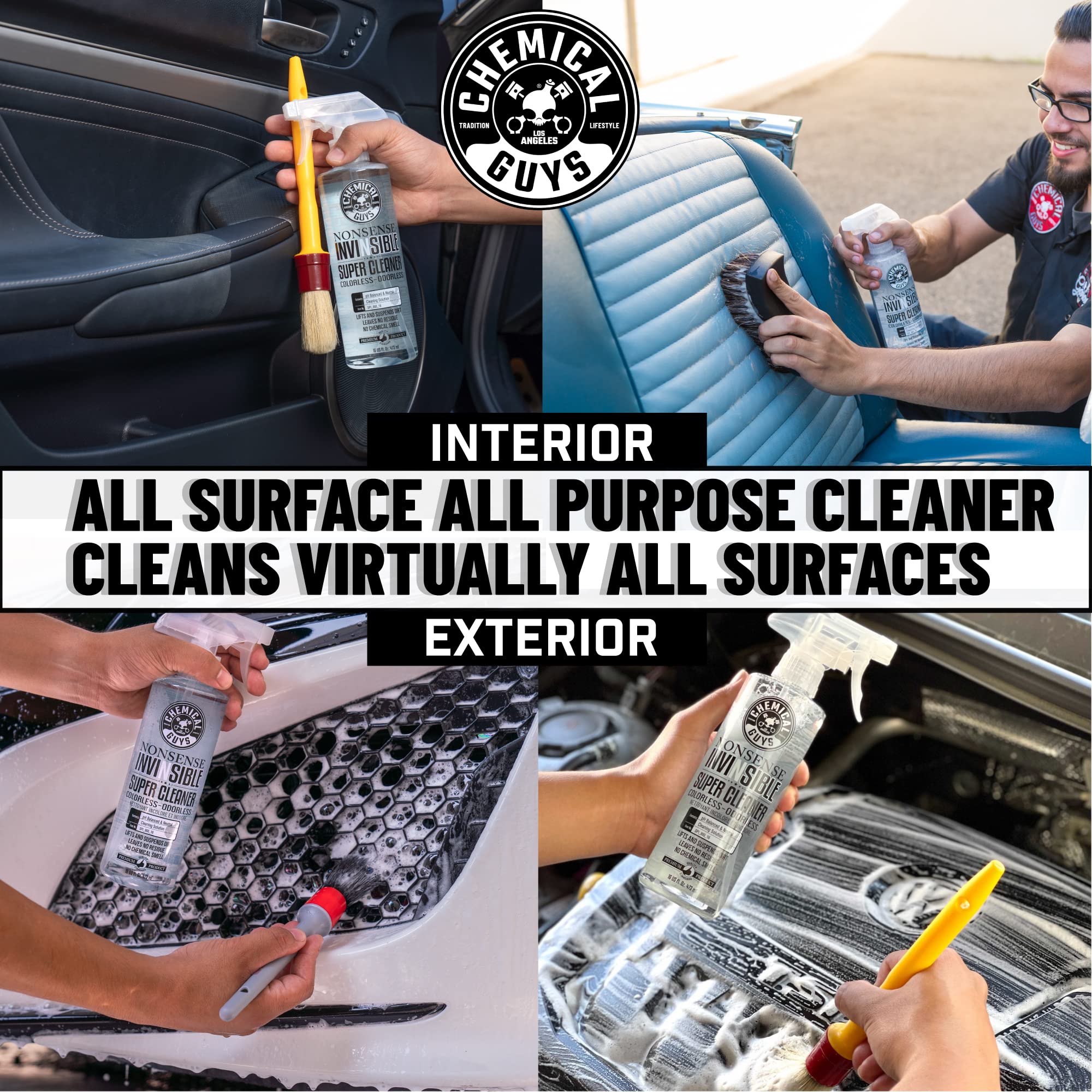 Chemical Guys All Surface Cleaner Nonsense Colorless & Odorless - Interior Cleaner, Safe for Vinyl, Rubber, Plastic, Carpet, and Upholstery, pH Balanced, Residue-Free, Unscented, 1 Gallon (128 fl oz)