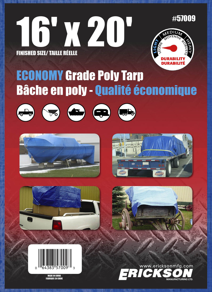 Blue Economy Poly Tarp Erickson, 16' x 20', 1 Pack