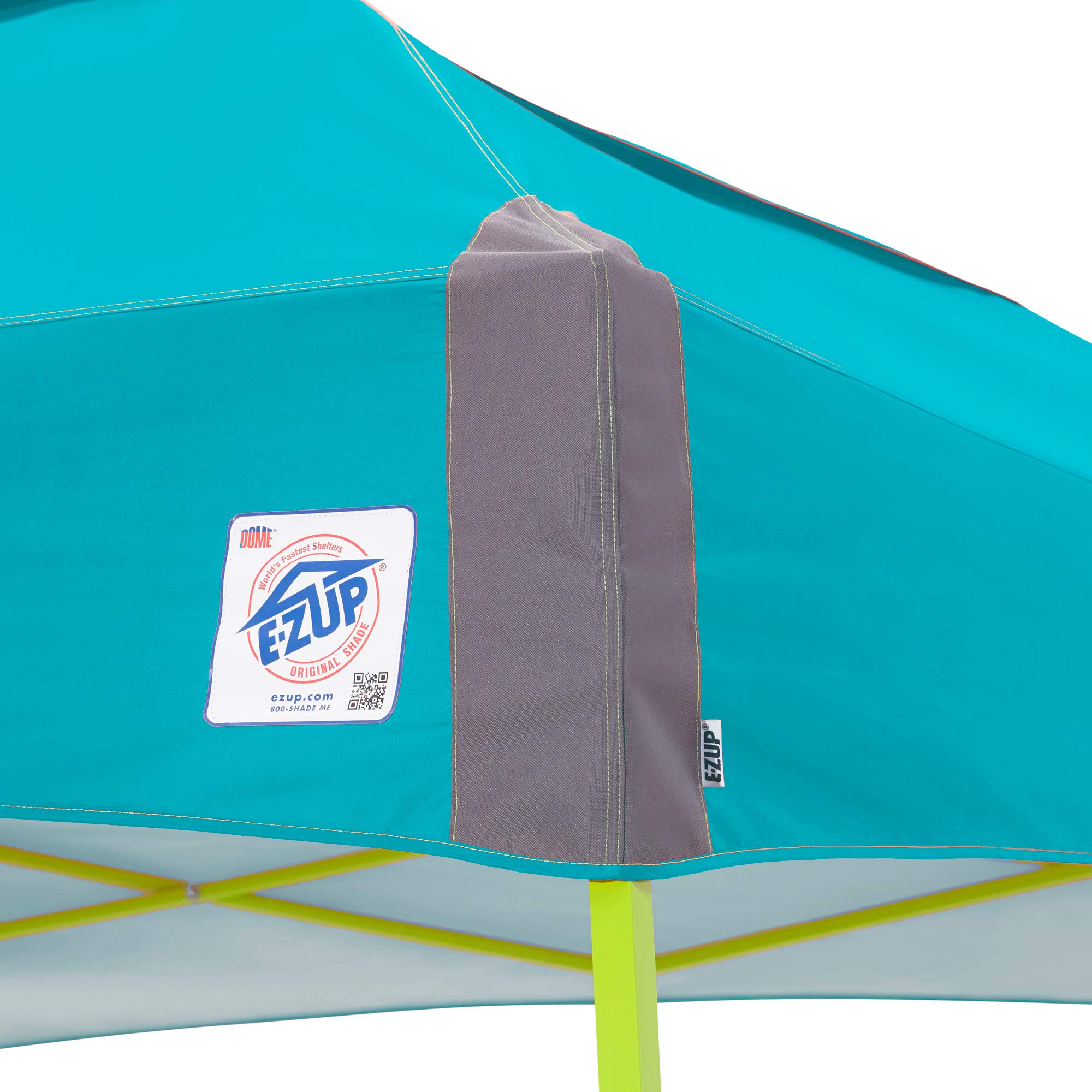 E-Z UP Instant Shelter Dome Canopy, 10' x 10', Vented Top with Wide-Trax Roller Bag & 4 Piece Spike Set, Gray