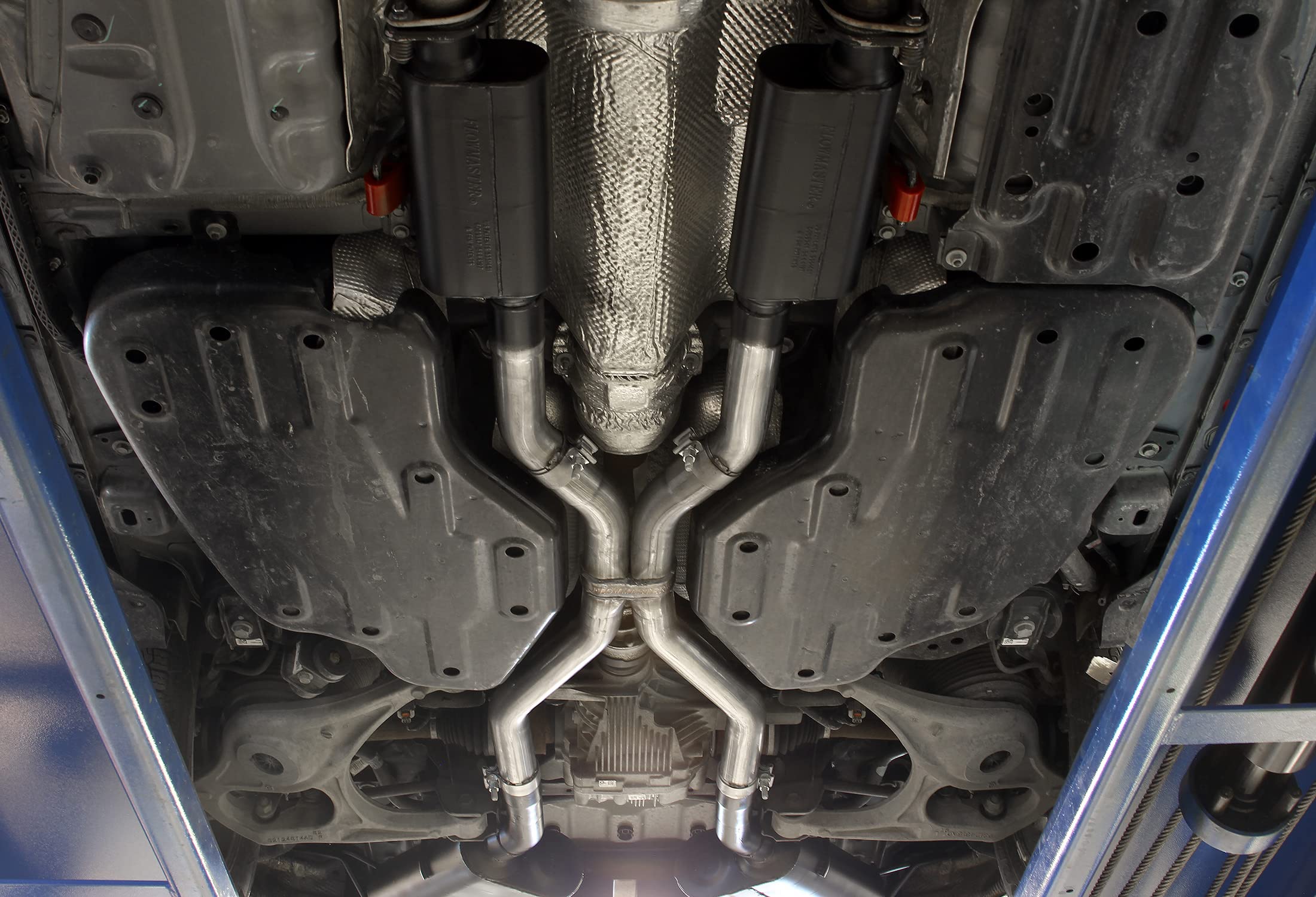 Flowmaster 817575 Cat-Back Force II Exhaust 2.5 Inch Dual Rear Exit 409 Stainless Steel 4 Inch Polished 304 Stainless Steel Tips Compatible with 2011-2021 Jeep Grand Cherokee 3.6L 5.7L