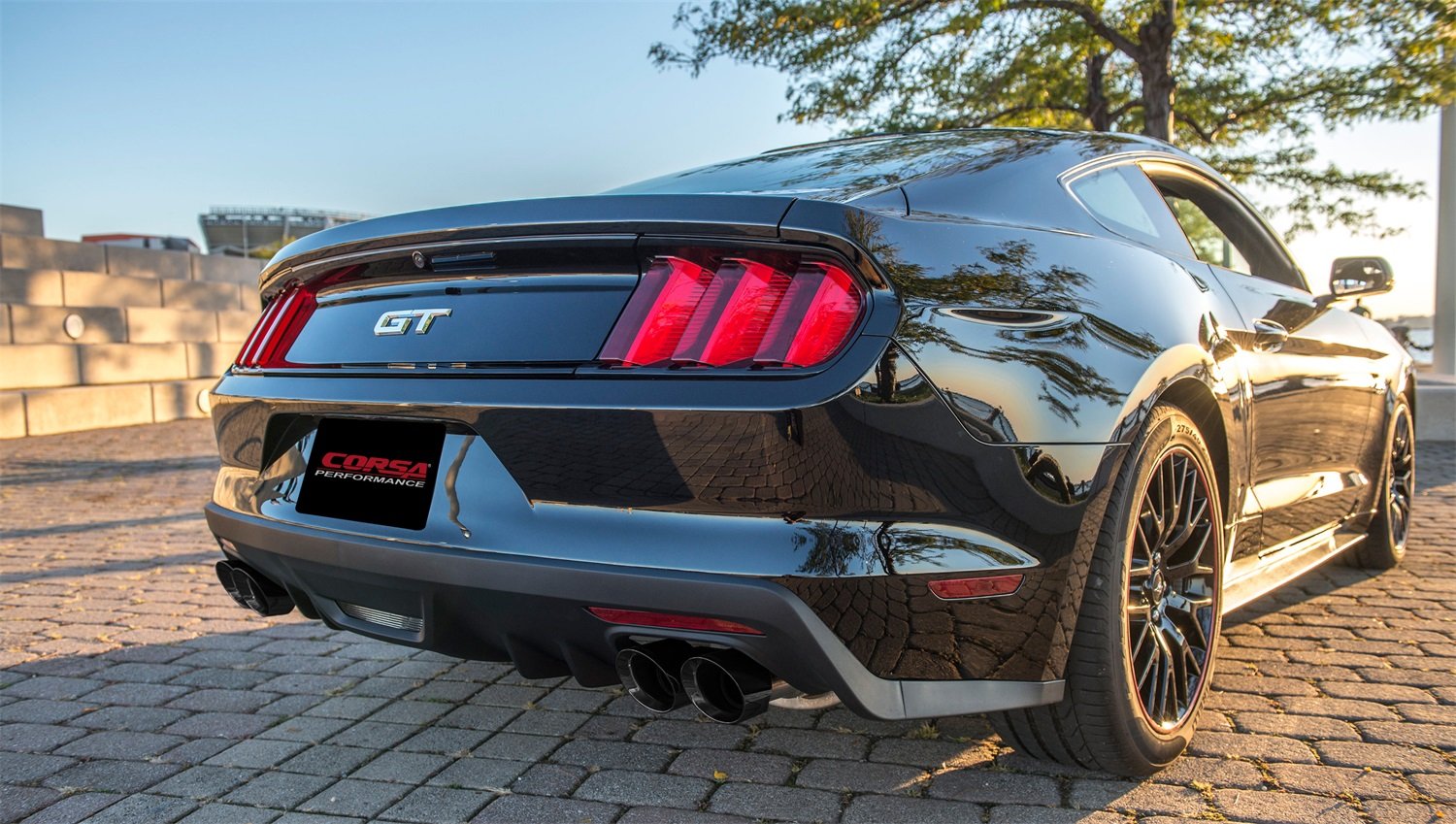 Cat Back Exhaust Corsa 14335BLK with Black Tip (Ford Mustang GT)