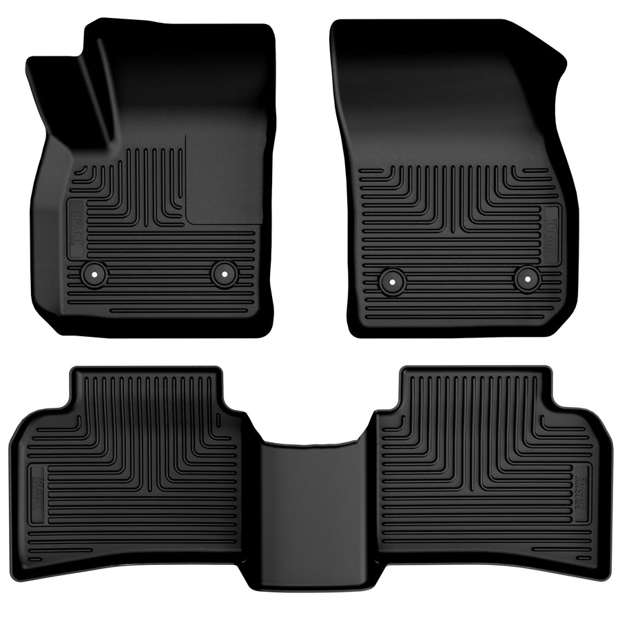Weatherbeater Husky Liners Floor Mats | Fits 2019-2024 Cadillac XT4 | Front & 2nd Row, 3-pc Black - 99271