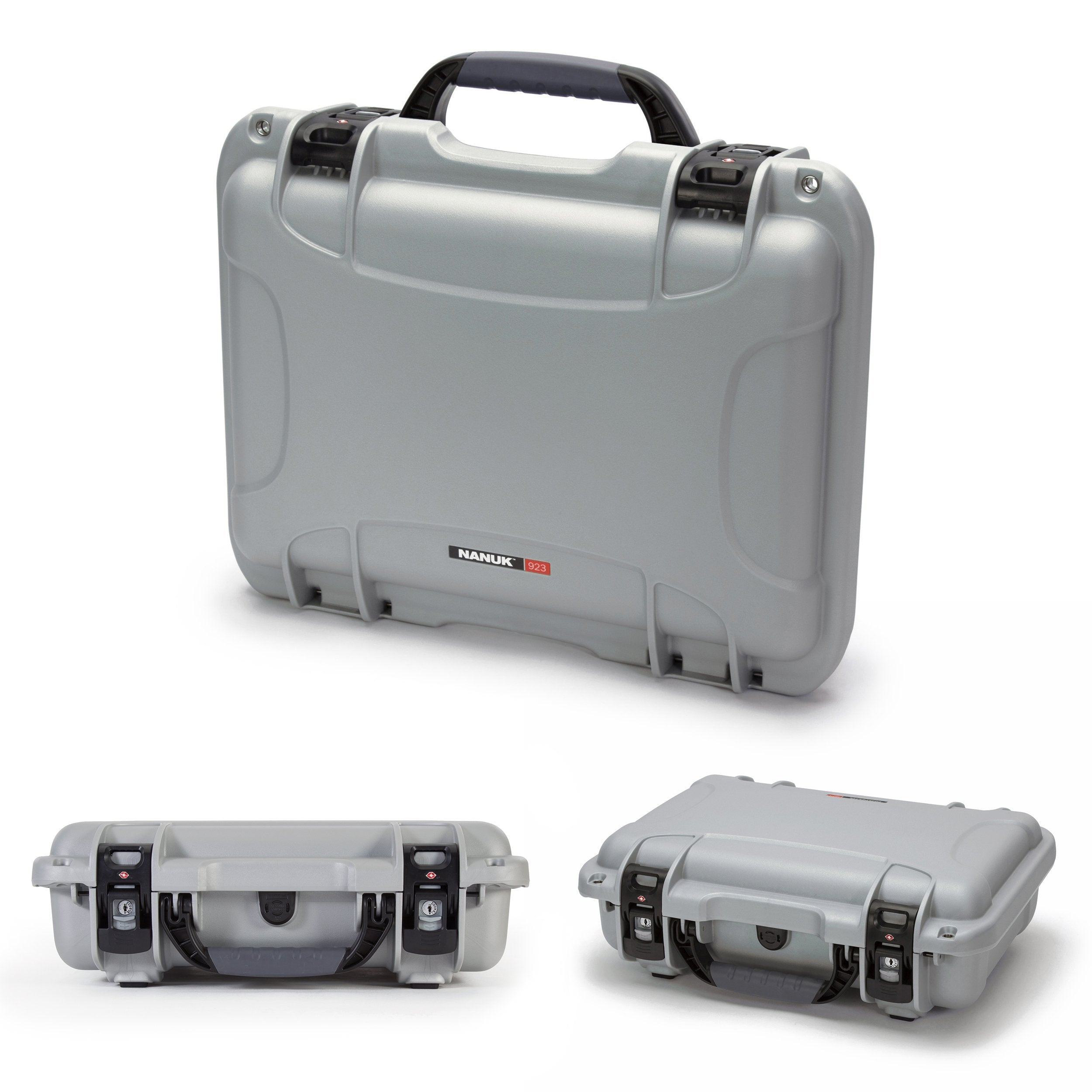 Waterproof Nanuk 923 Hard Case with Padded Dividers and Incorporated TSA Approved Travel Lock Latches - Silver (923-2005)