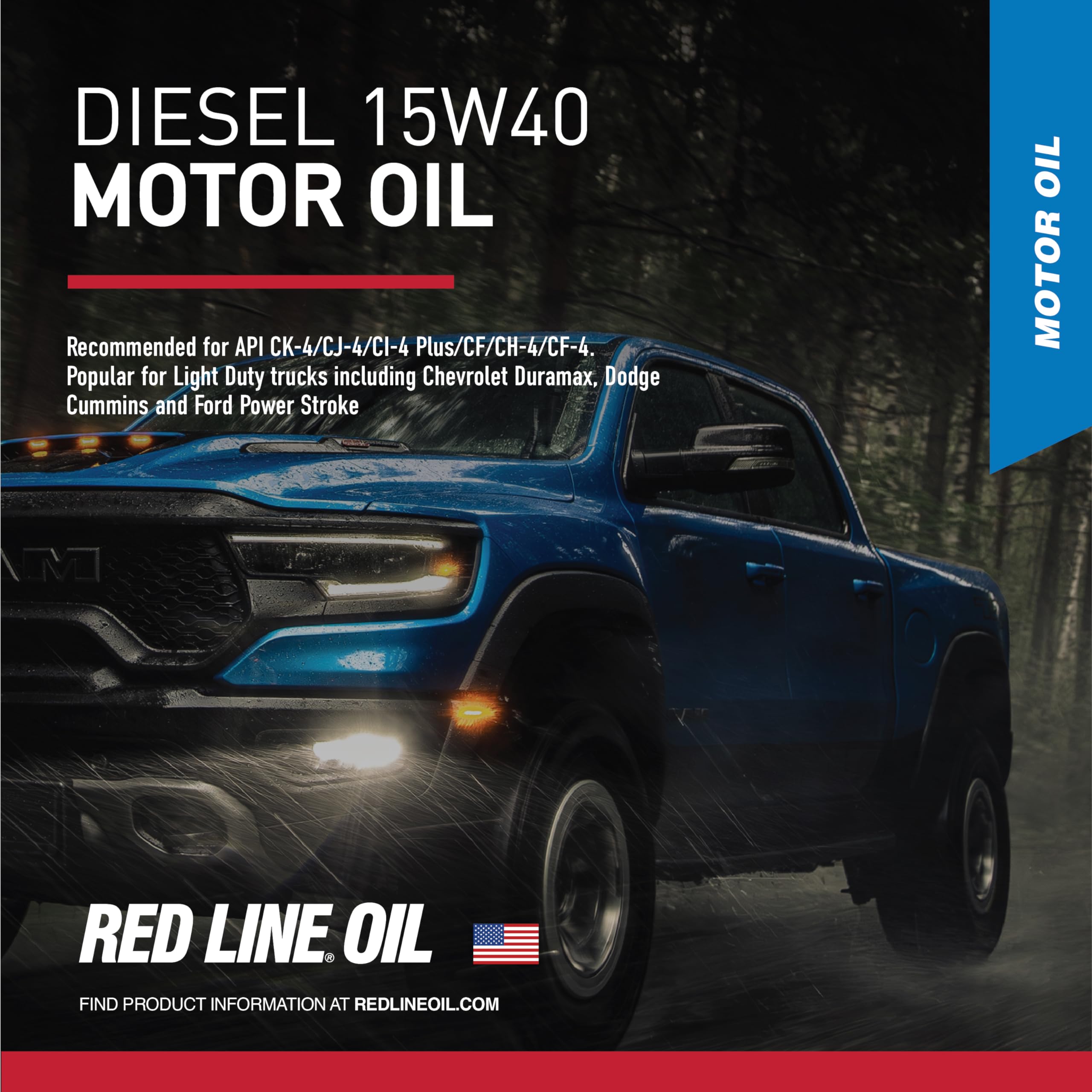 15W40 Red Line Synthetic Diesel Motor Oil - 1 Quart