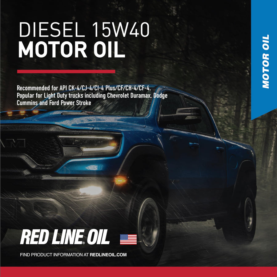 15W40 Red Line Synthetic Diesel Motor Oil - 55 Gallon Drum