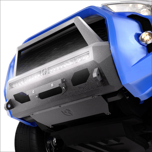 Tyger Auto Fury Bumper Center Guard + Light Bar Compatible with 2014-2024 Toyota 4Runner (Exclude Limited; Nightshade; TRD Sport) | Winch Plate | D-Ring | Textured Black | Rock Crawler | TG-BP7T32428