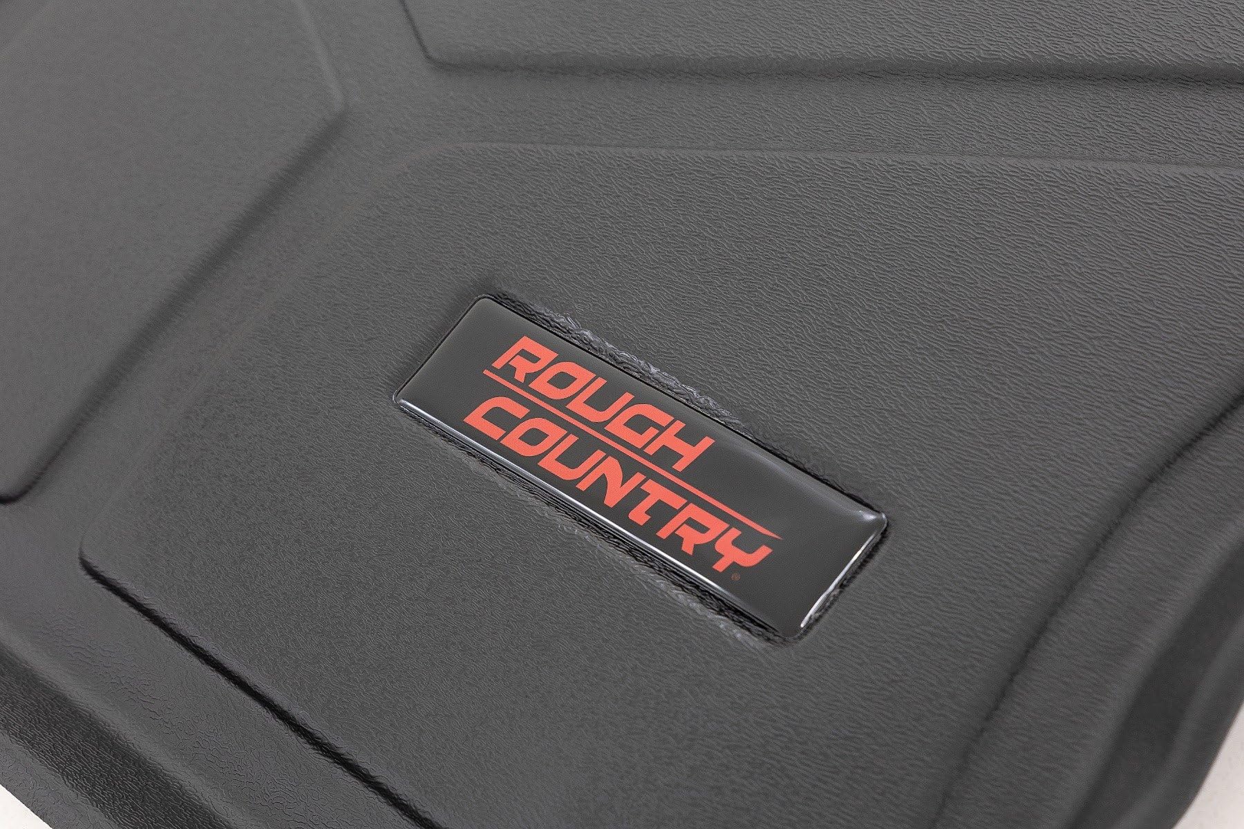 Rough Country Rear Cargo Mat for Jeep Wrangler JL Unlimited (2018-2024) w/Subwoofer - Non-Slip Waterproof Flexible Floor Mat, Front & Rear Set