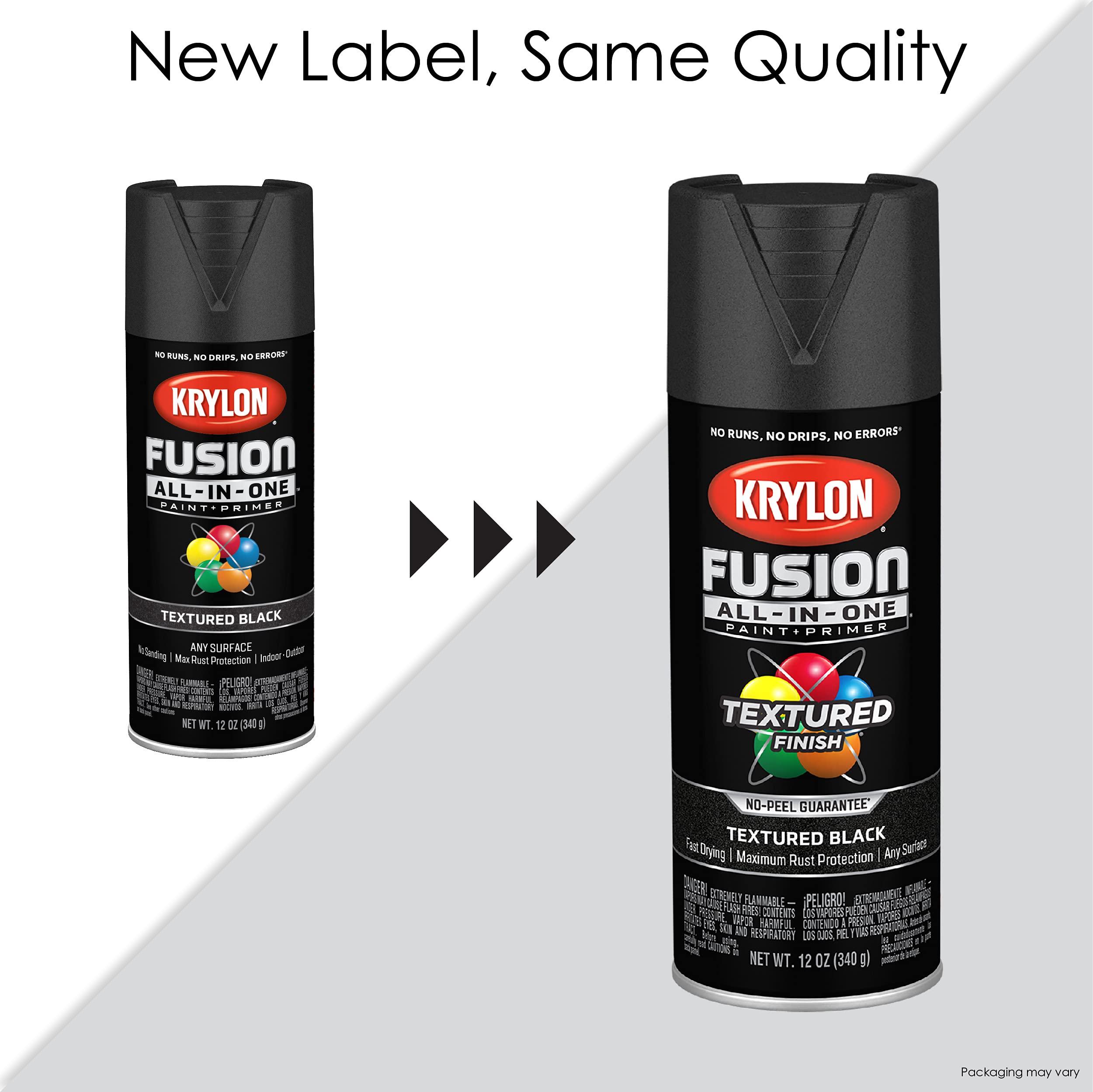 Krylon All-In-One Fusion Adhesive Spray Paint for Indoor/Outdoor Use, 12 oz, Granite
