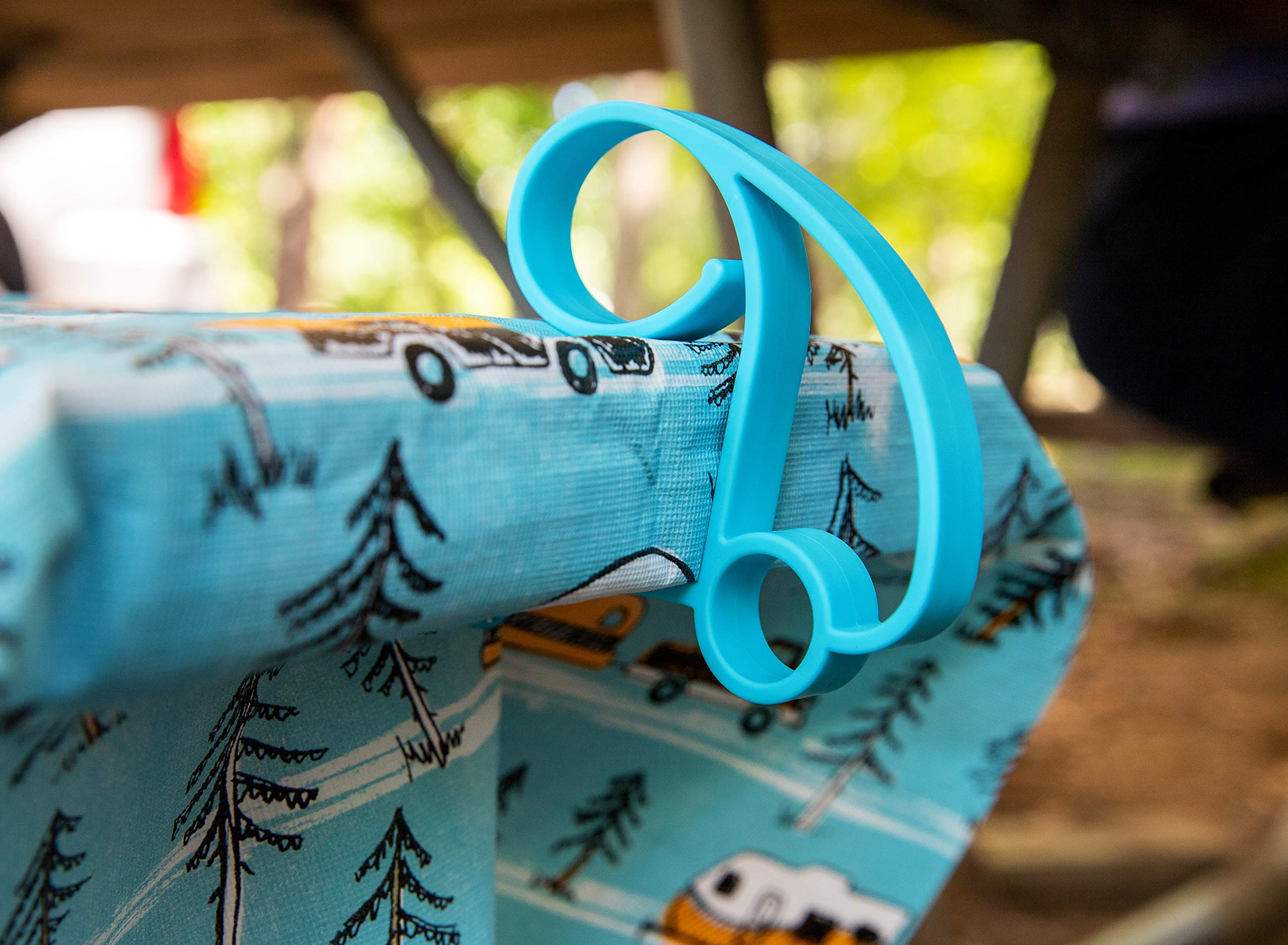 Camco Retro RV Tablecloth Clamps is Better at The Campsite | Unique RV-Shaped Design | Flexible | 4-Pack (44004)