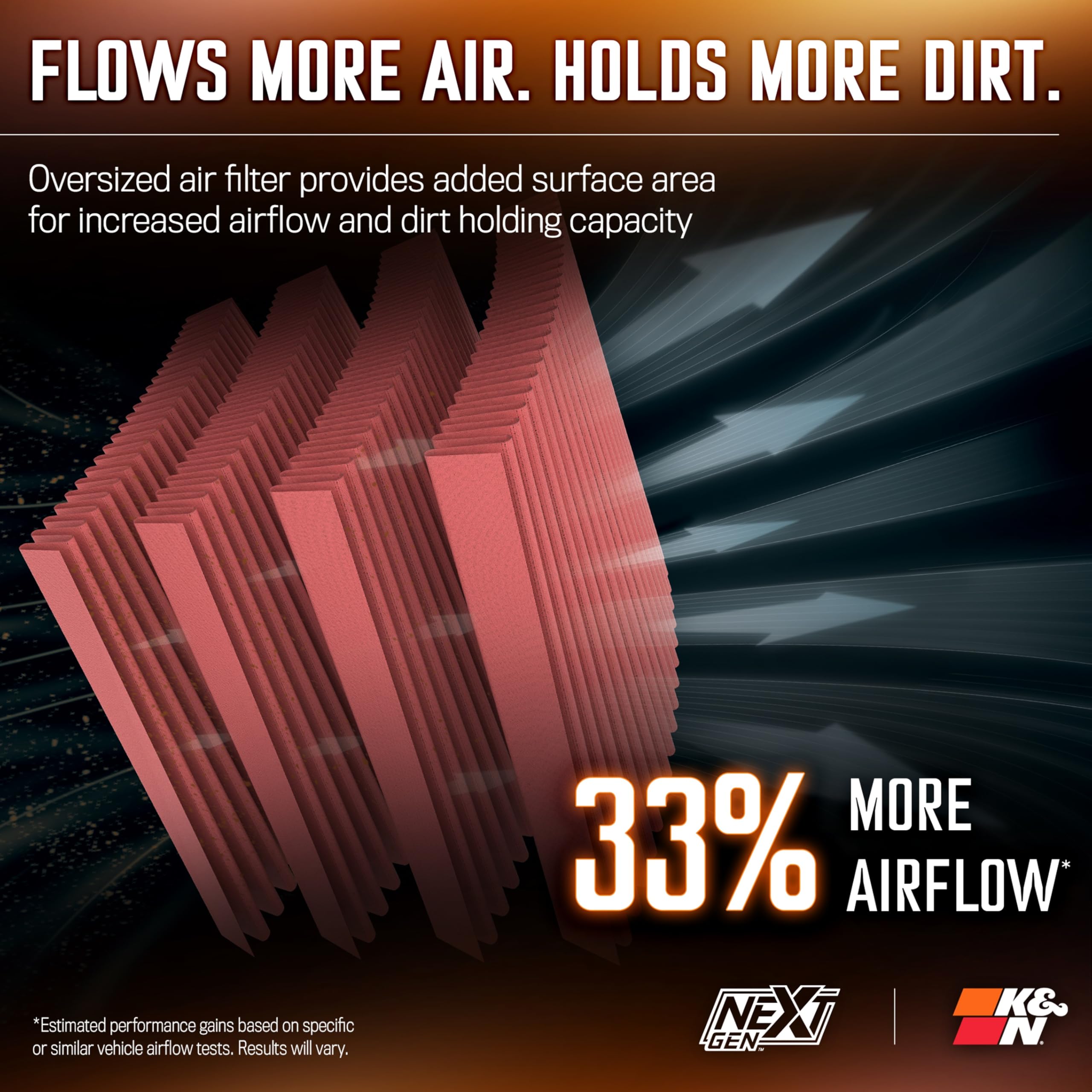 Cold Air Intake System K&N NextGen: High-Flow Cotton Filter: Compatible with 2025 RAM 1500; 50-1598