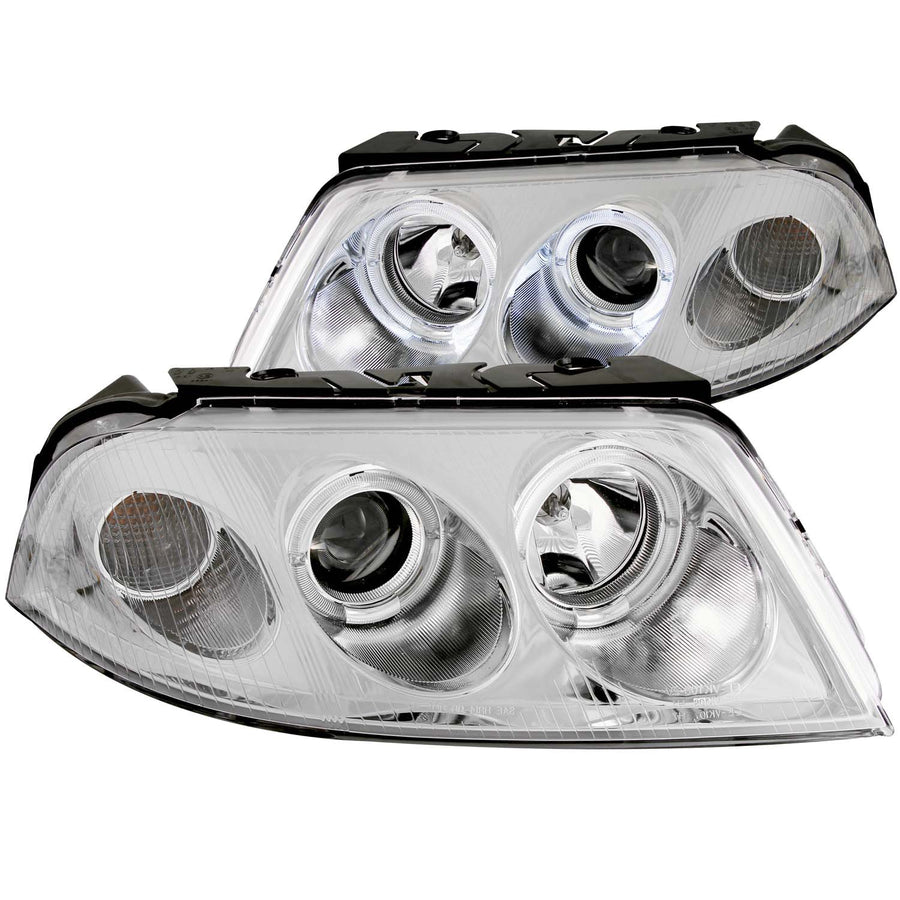 Chrome Halo Anzo USA Projector Headlight with Clear Lens for Volkswagen Passat