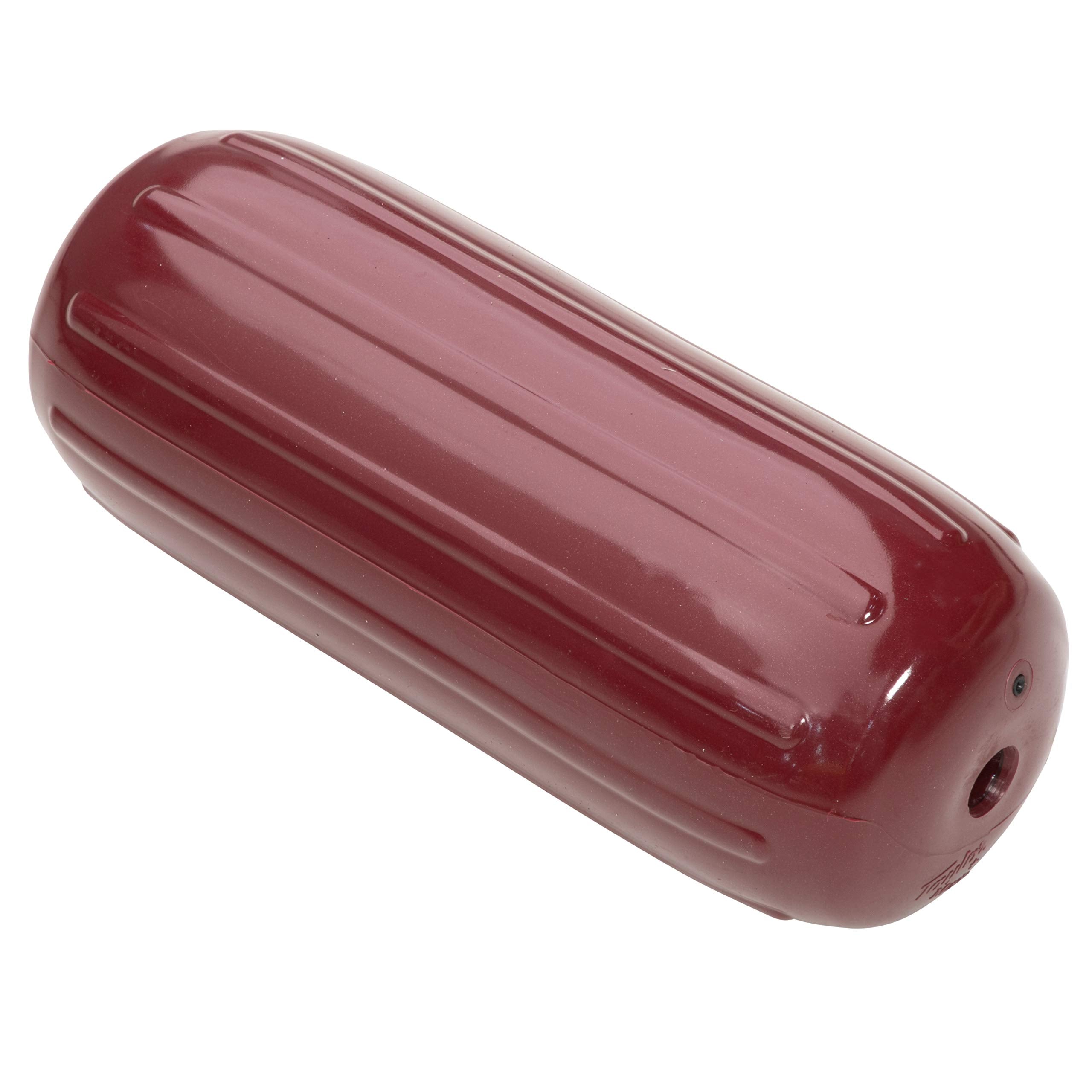 Taylor Made Inflatable Boat Fender Big B, Burgundy (8" x 20") End-to-End Line Passage Fits 5/8" Rope, Hangs Horizontally or Vertically, Ribbed Technology, Needle Valve, Marine-Grade Vinyl - 531026