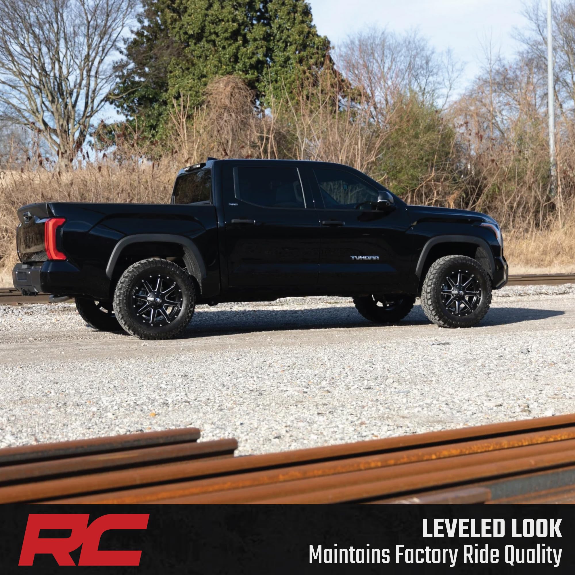 1.75" Rough Country Front Leveling Kit for Toyota Tundra (2022–2026) - Custom Composite Upper Strut Spacers, Bolt-On Suspension Lift