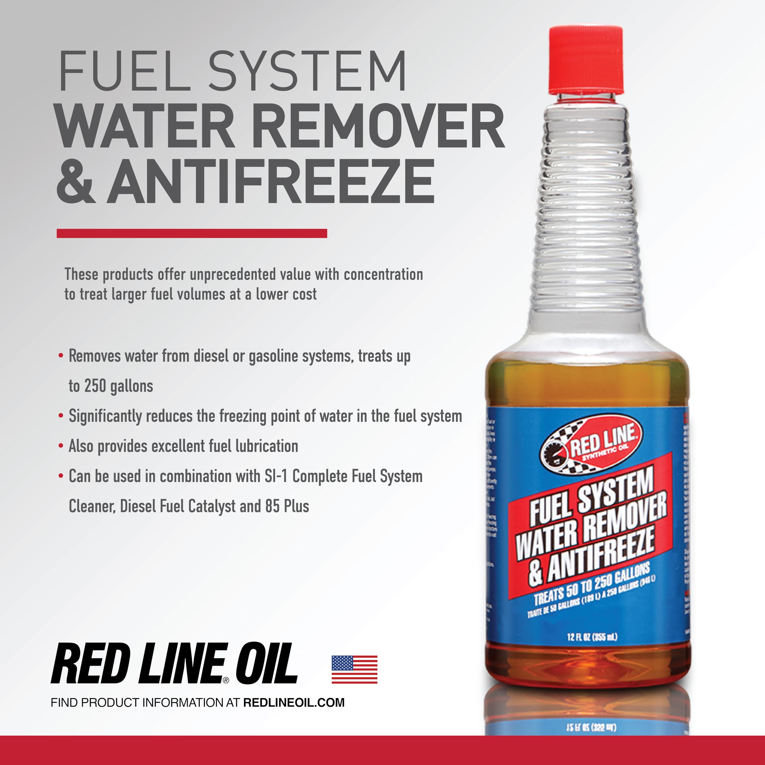 60302 Red Line Fuel System Water Remover and Antifreeze - 12 Ounce