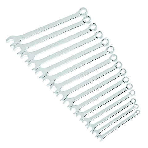 15 Pc. GEARWRENCH 12 Pt. Combination Wrench Set, Long Pattern, Metric - 81902