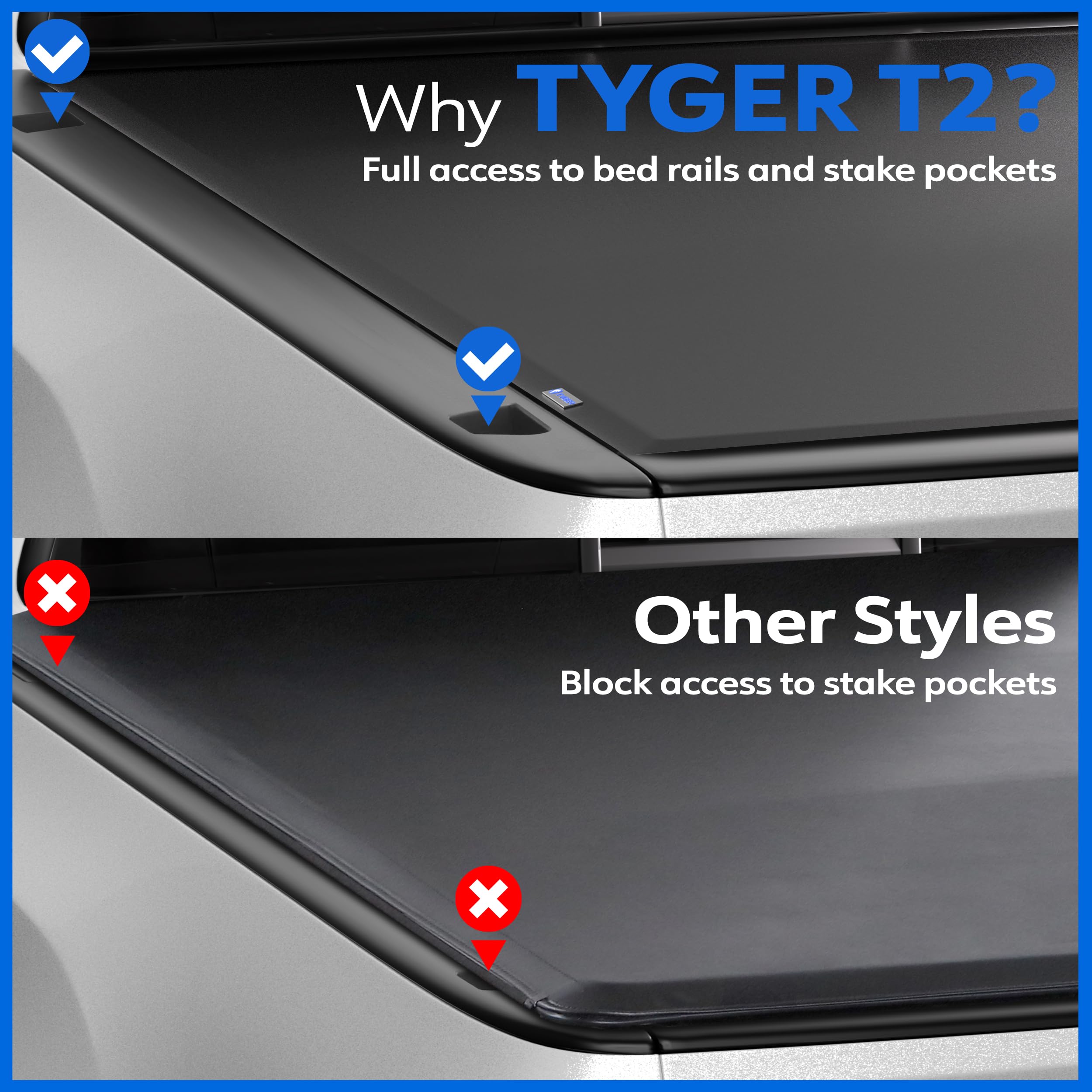 Tyger Auto T2 Soft Roll-up Low Profile Truck Bed Tonneau Cover Compatible with 2009-2014 Ford F-150 | Fleetside 6.5' (79") Bed | TG-BC2F6023