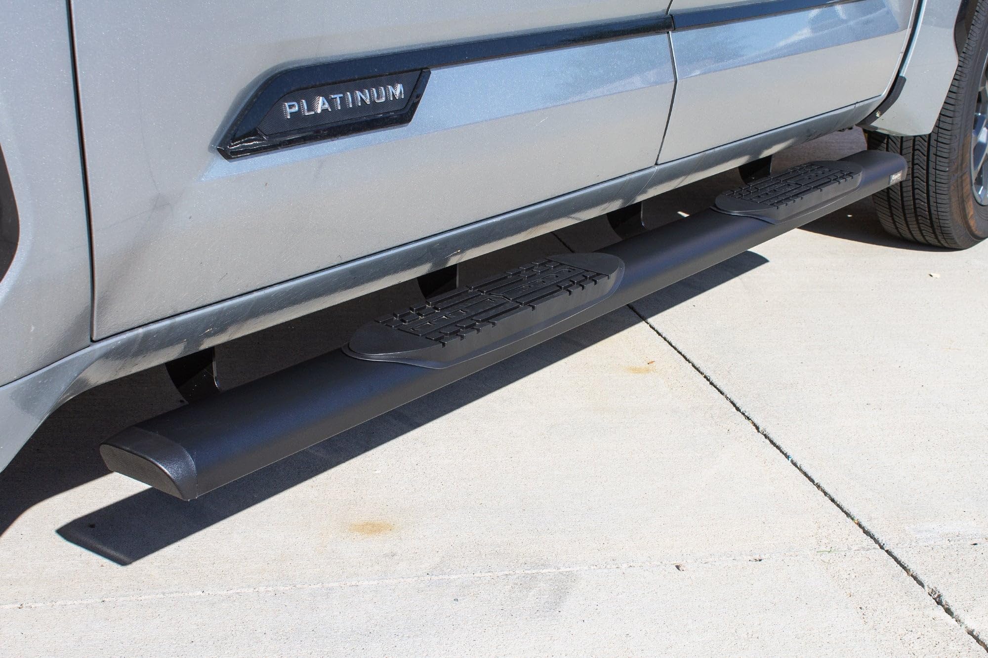 Running Boards Raptor Series Steps 5in Oval Style Black Aluminum Compatible with 2022-2026 Tundra Crew Max Cab