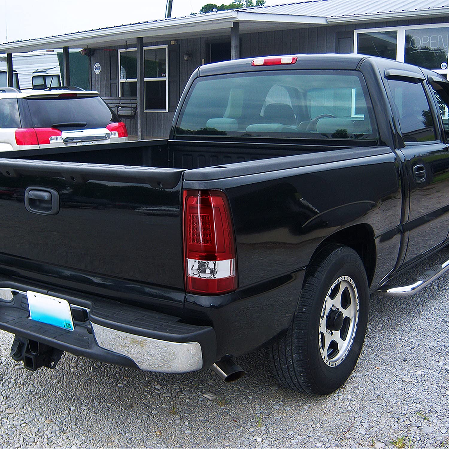 Red Lens SPEC-D TUNING LED Bar Tail Lights Compatible with 2003-2006 Chevy Silverado 1500/1500HD/2500/2500HD, 2004-2006 Chevy Silverado 3500, Left + Right Pair Assembly