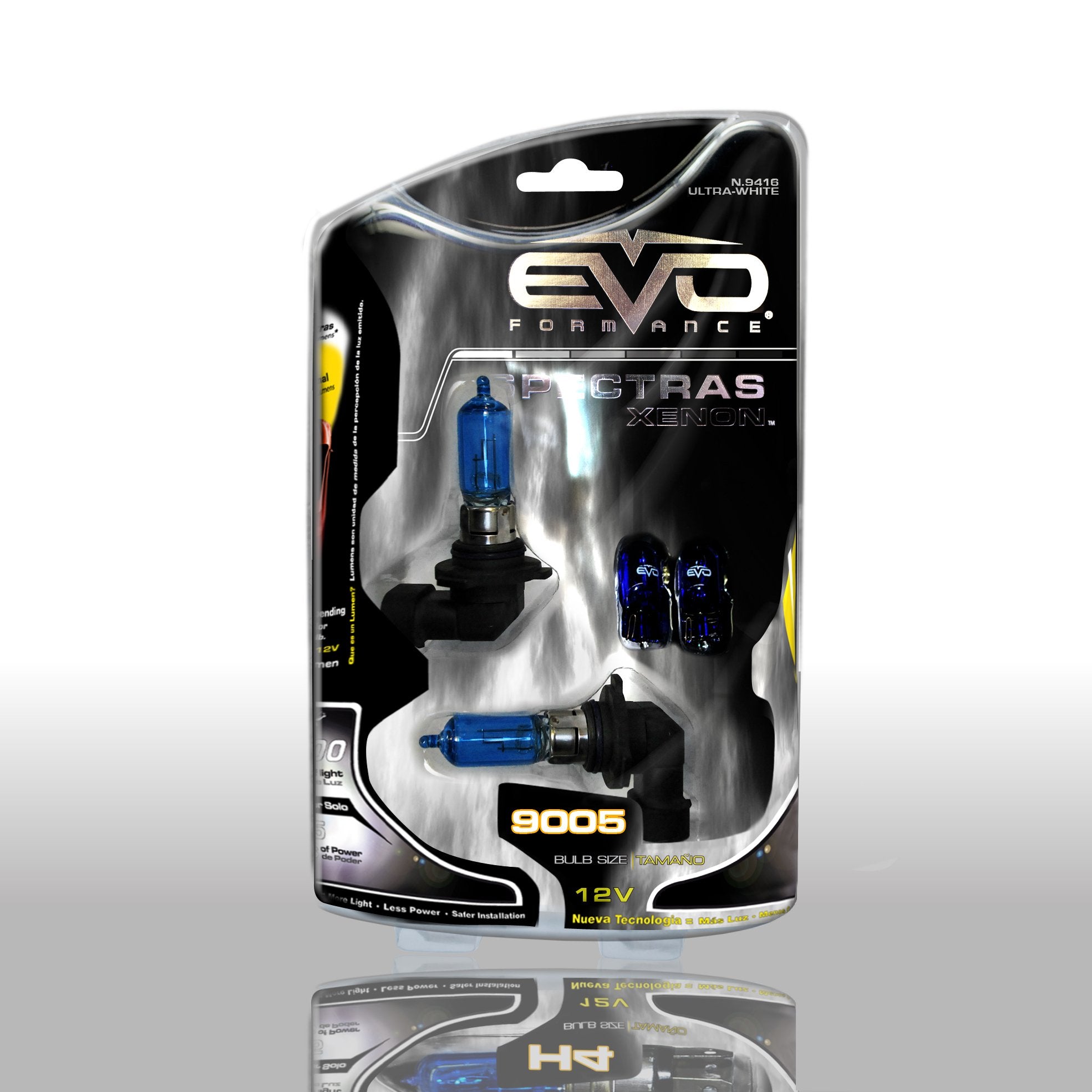 CIPA 93416 EVO Formance Spectras 9005 75W=100W Ultra White Halogen Bulb - Pack of 2, Medium