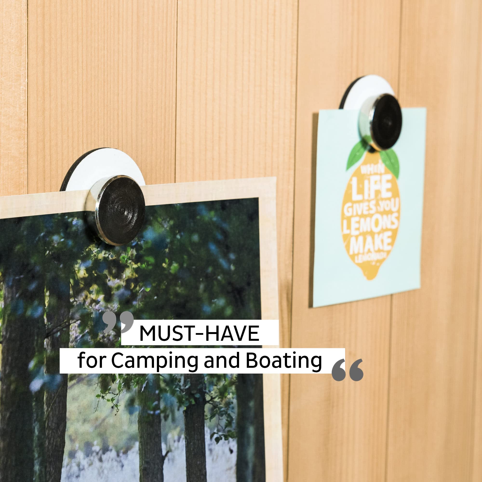 silwy® Smart Magnet-Pins (2er Set) INKL. Zwei Metall-Nano-Gel-Pads in White - nie Wieder Bohren Oder Schrauben - Perfekt für Camping, Caravaning, Boating, Home, Living Oder Business