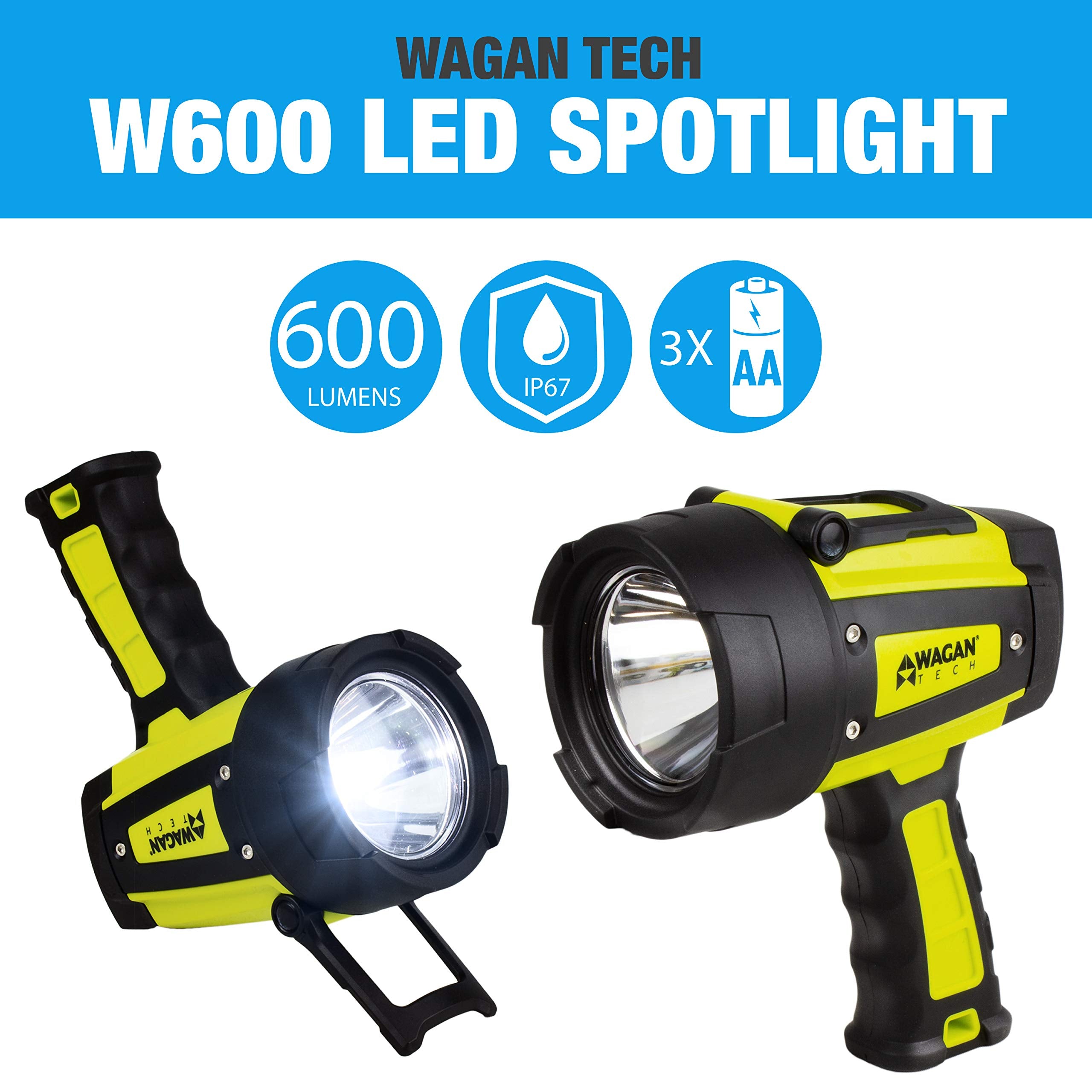 Wagan Brite-Nite EL4321 W600 LED Spotlight, 600 Lumen LED Lights, 7 Position Hanging Stand, Waterproof