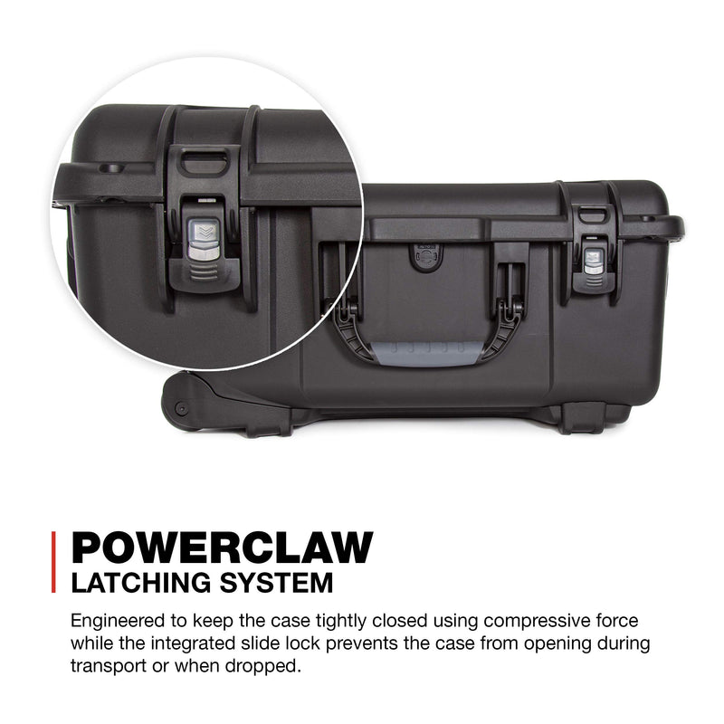 Waterproof Nanuk 955 Hard Case with Wheels and Padded Divider - Black
