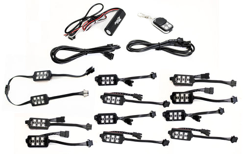 Race Sport Lighting 12-Piece RS12RGB ColorADAPT® Multi-Color Accent Kit with Remote Control 6SMD POD RGB