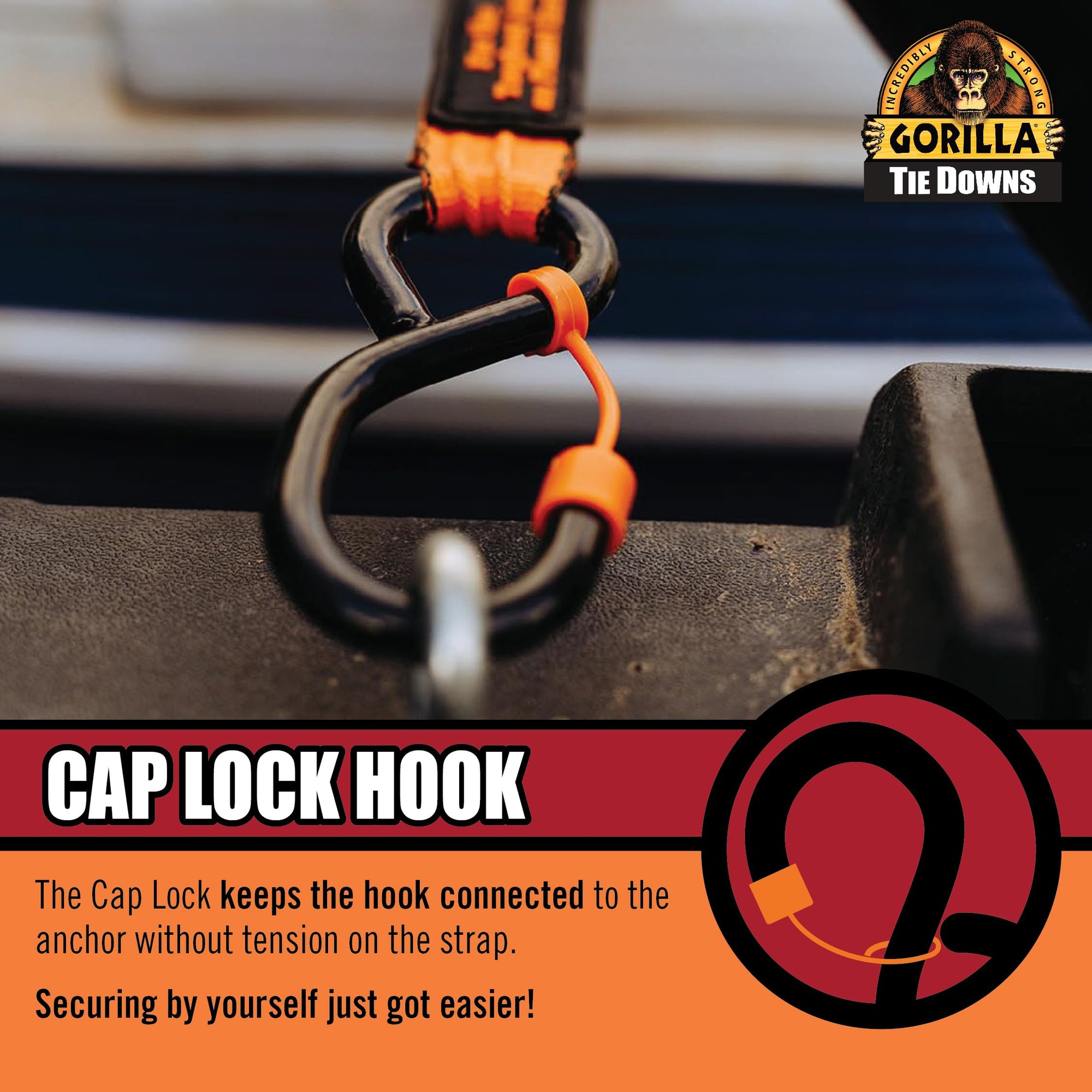 Gorilla 93001 1" x 16' Ratchet Strap with Orange Gorilla-Grip Handle 2 Pack