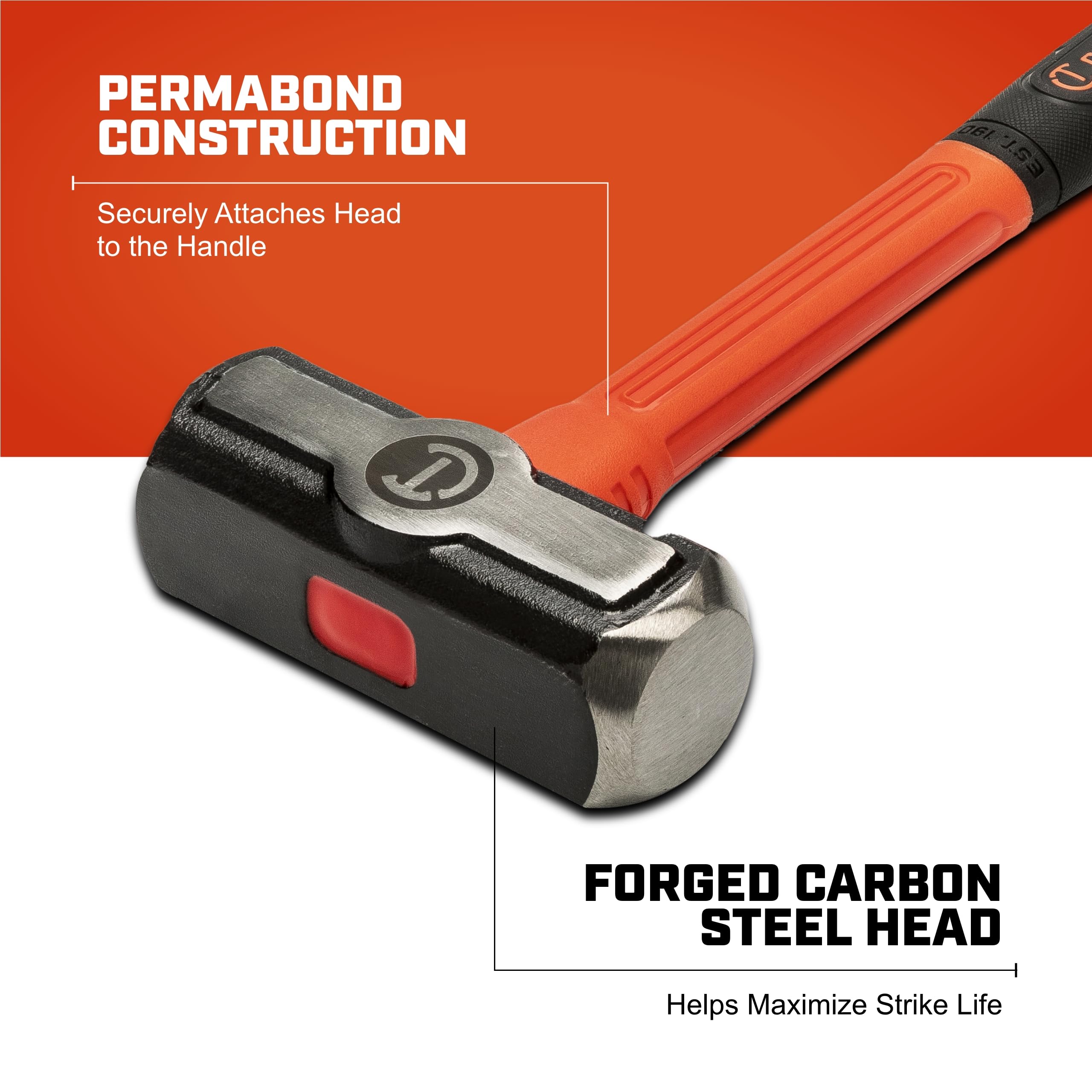 Crescent Engineer Hammer Fiberglass - Shock-Reducing Hammer with Ergonomic Grip & Forged Steel Head - Premium Hand Tool - 4 lb - CHFENG64