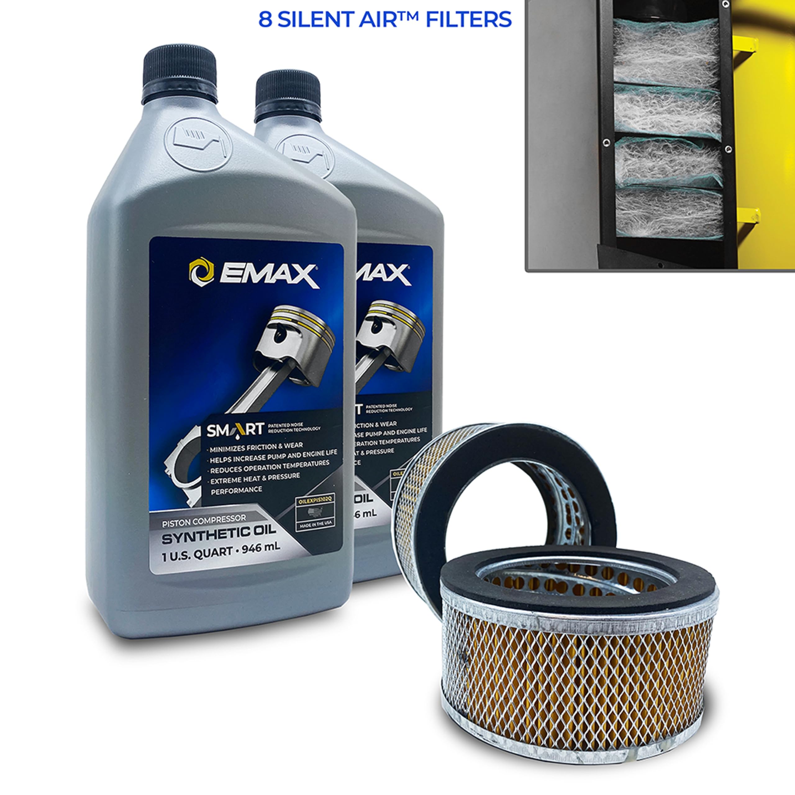 5 Year Extended Warranty EMAX Maintenance Kit - Filter Maintenance Kit with Smart Oil & Required Filters - Made in the USA - EFKIT008WBS