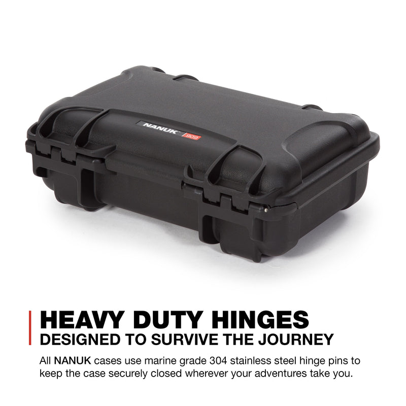 Waterproof Nanuk 909 Hard Case with Foam Insert for DJI Mini 3 Pro and RC-N1 Remote, Black