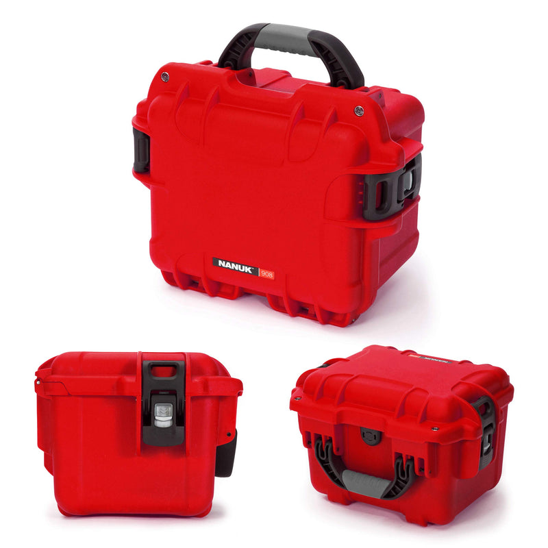 Waterproof Nanuk Hard Case 908 with Foam Insert - Red