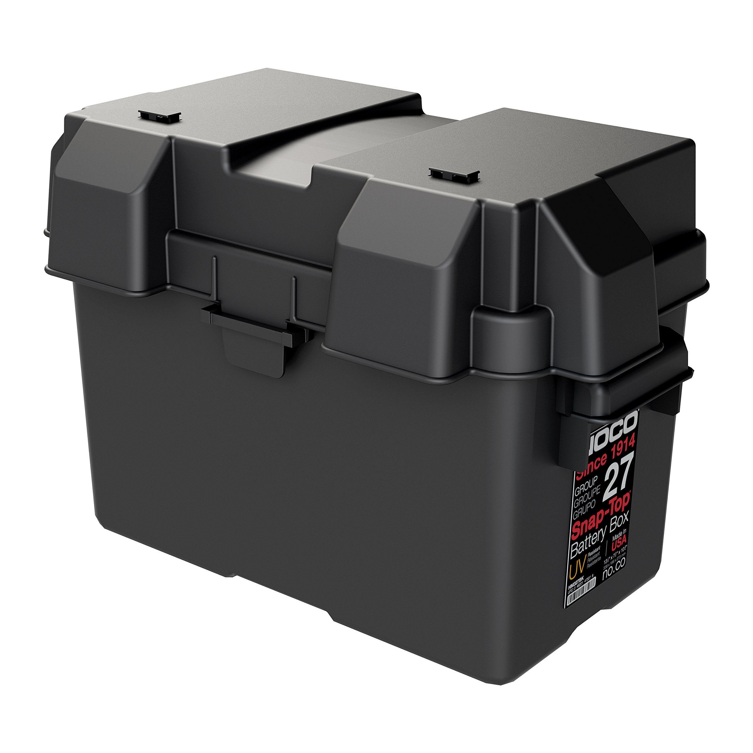 NOCO HM327BKS Snap-Top Battery Box, Group 27 12V Outdoor Waterproof Battery Box for Marine, Automotive, RV, Boat, Camper and Travel Trailer Batteries