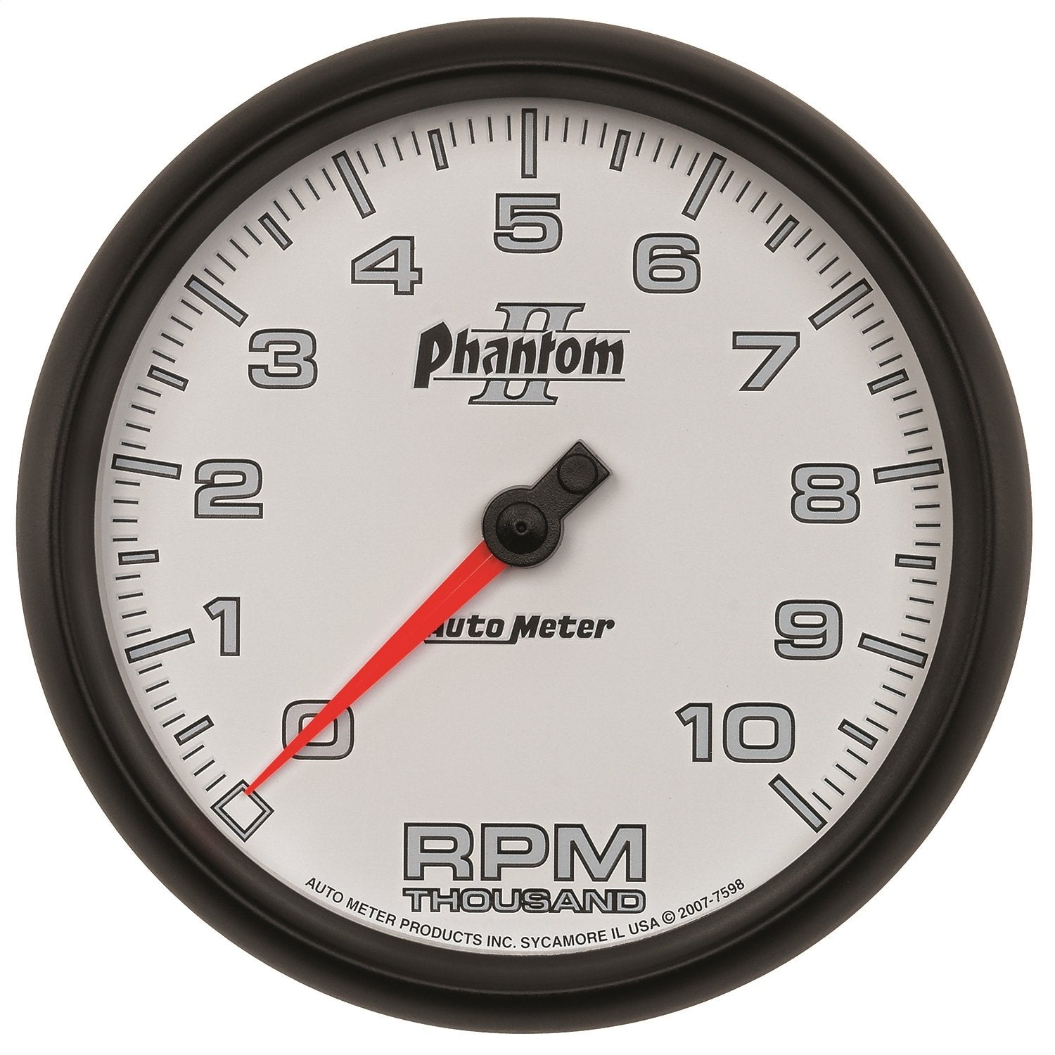 Auto Meter Phantom II 5" 10000 RPM In-Dash Tachometer Gauge