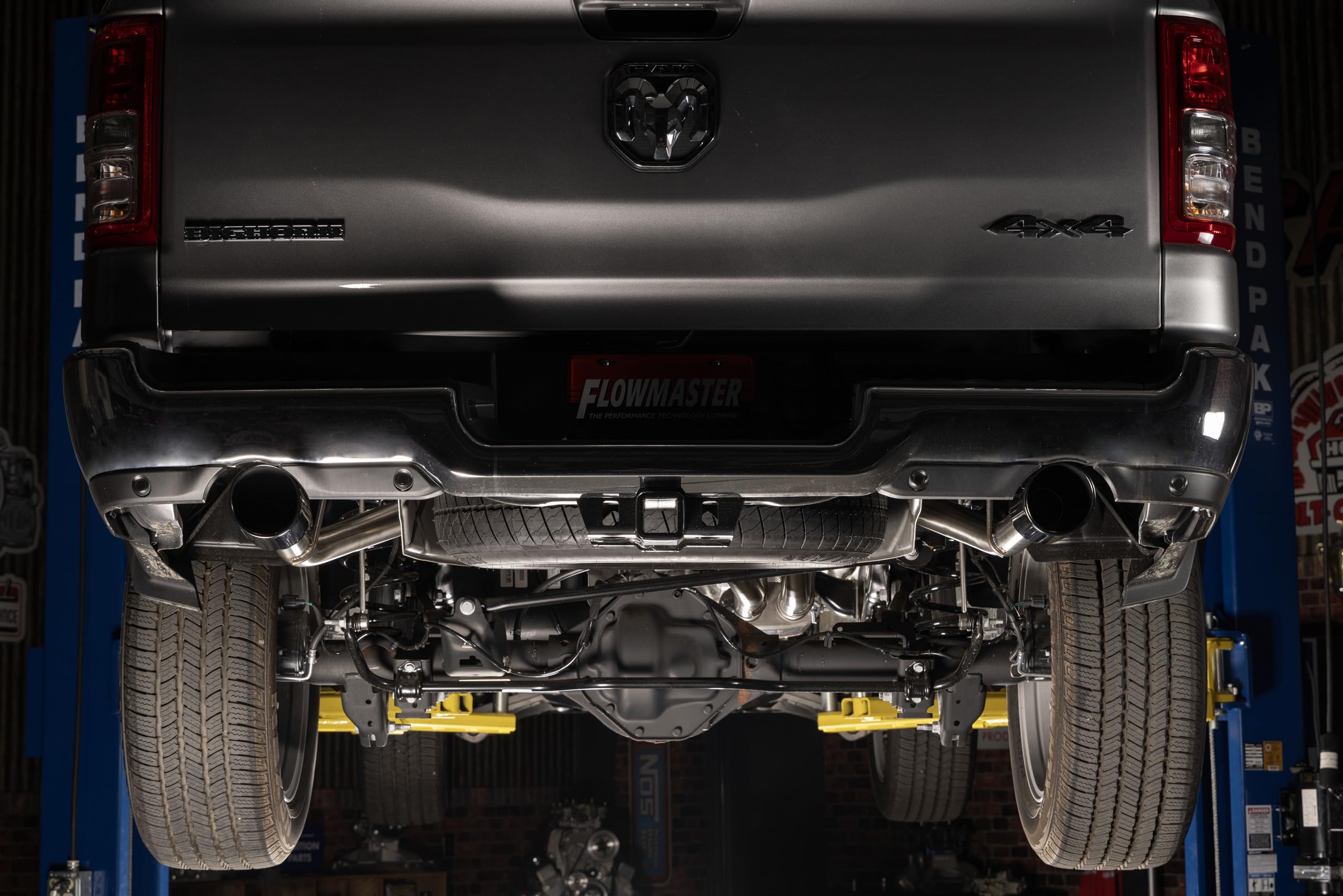 Flowmaster Signature Series 737889 Exhaust Kit 3 Inch 304 Stainless Steel 4.5 Inch Black Chrome Tips Compatible with 2019-2024 RAM 1500 New Body 5.7L with Factory Dual Exhaust 2 & 4WD All Wheelbases