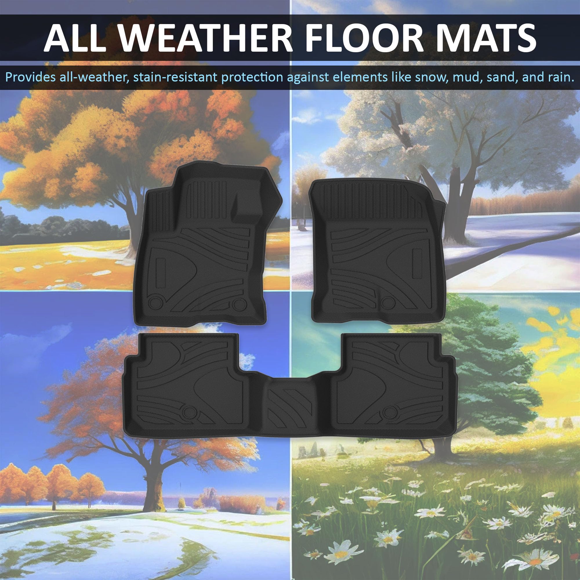 TOTALINER Black Horse Heavy Duty Floor Mat Anti-Skid Black 1.37'' Thickness Compatible with 2021-2025 Ford Bronco Sport-FMFBR21