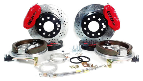 BAER BRAKES Brake System 4262343R-BKCZ (13" Rear SS4+ w/Park Brake Shelby Logo Red 65-66 Mustang Original Standard Bearing Rear), 1 Pack