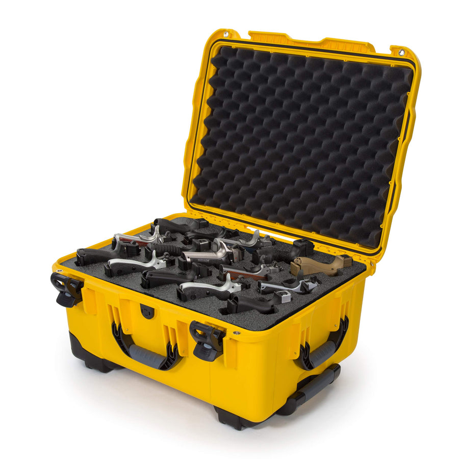 950 Nanuk Waterproof Hard Case for Pistols 15UP w/Wheels - Yellow