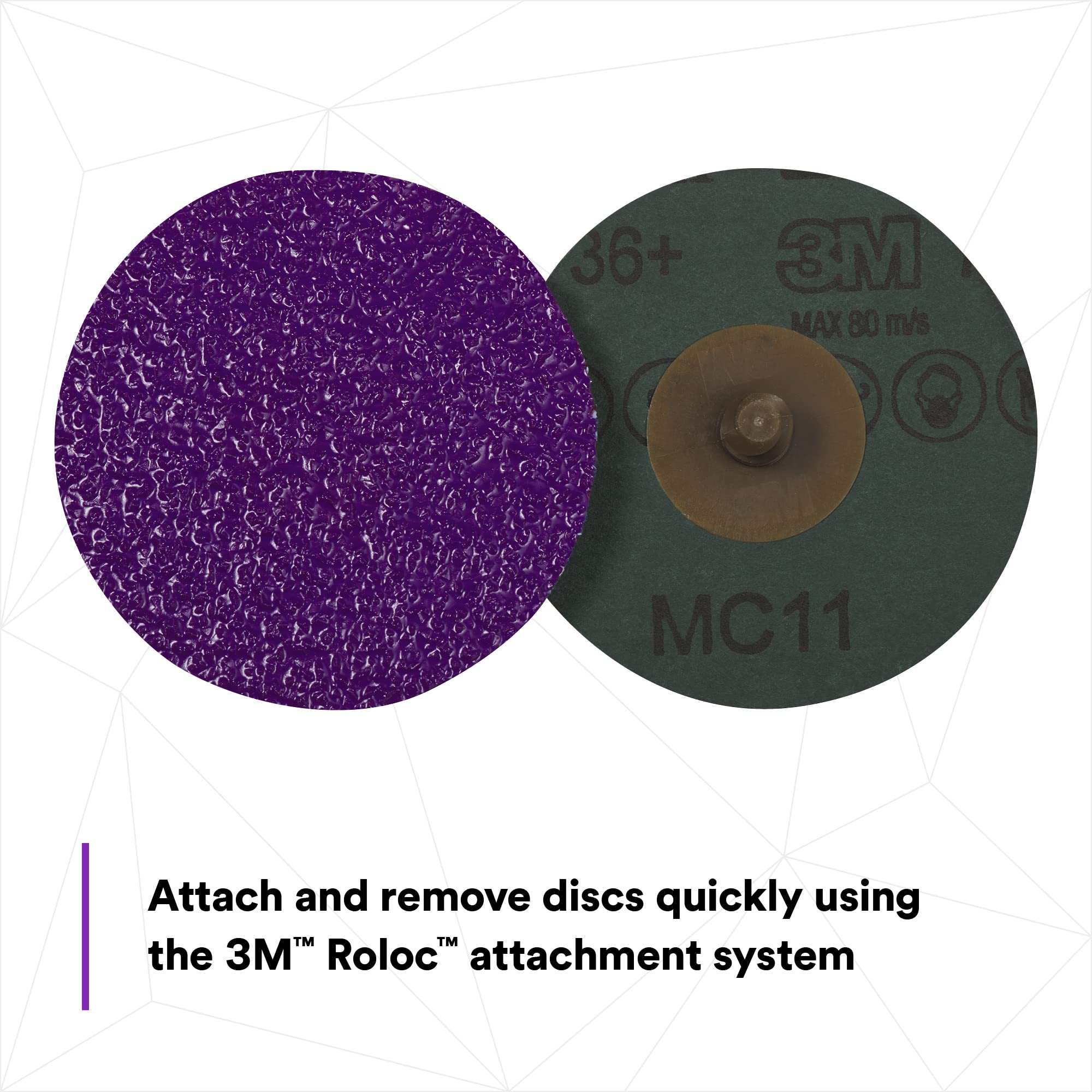 3M Roloc Cubitron II Fibre Disc, 786C, 33389, 3 in, 36+ Grit, 15 Pack, High Performance, Fast Cutting, Long Lasting