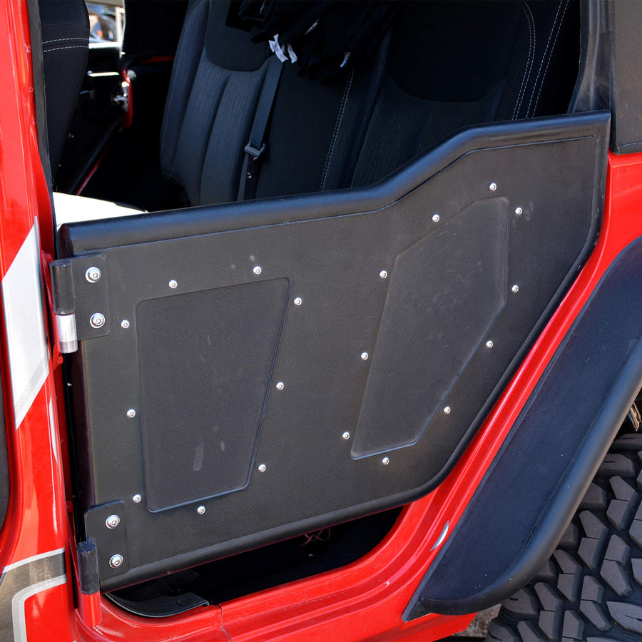 Rock Doors | DV8 Offroad | Compatible for 2007-2017 Jeep Wrangler JK | Rear Doors | Black Finish